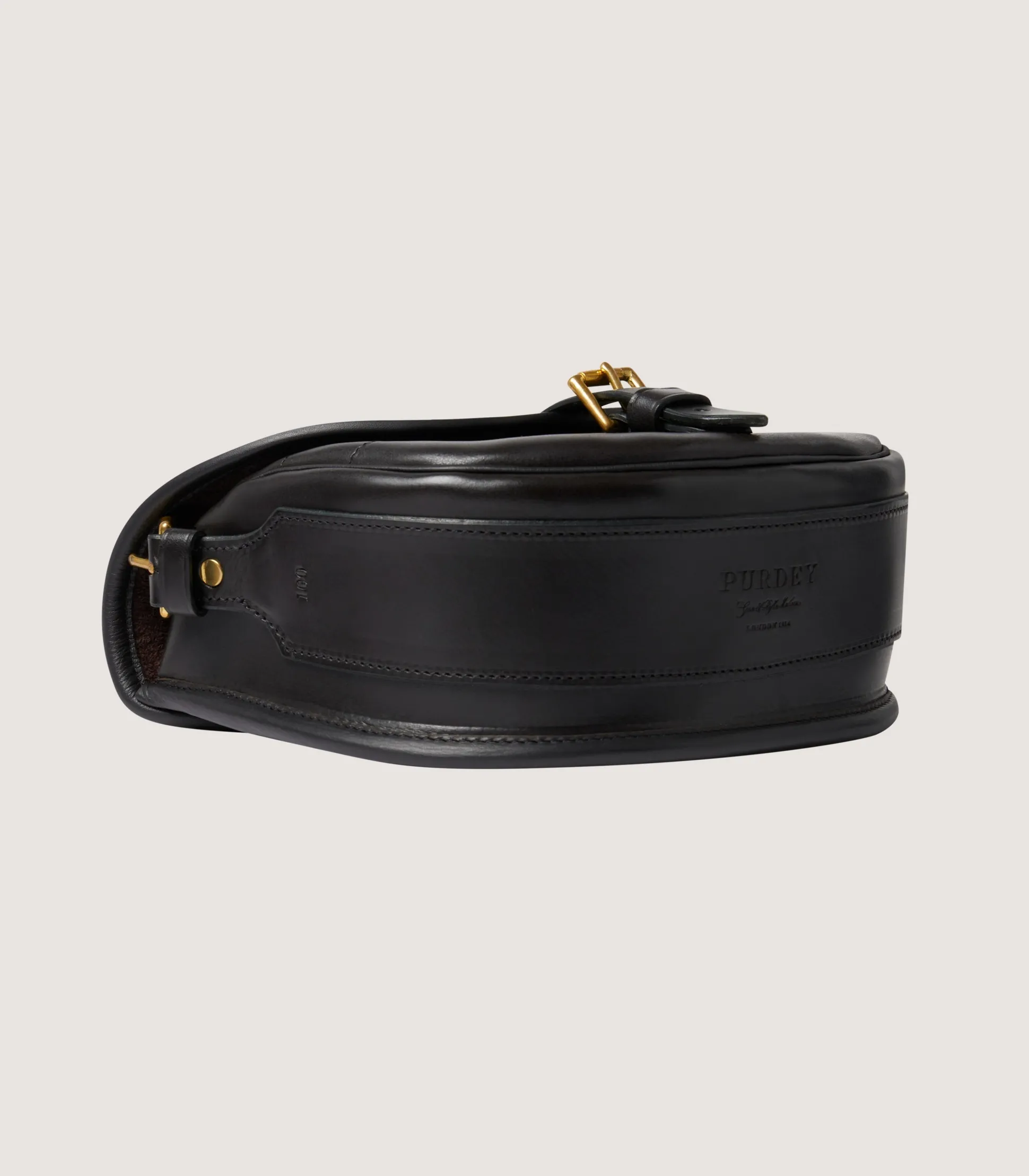 Bridle Leather Cartridge Bag In Dark Brown