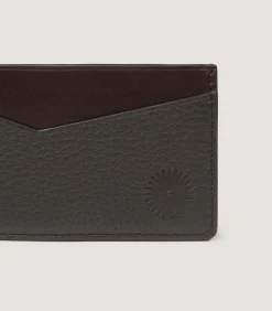 Featherburst Card Holder With D Ring In Dark Brown