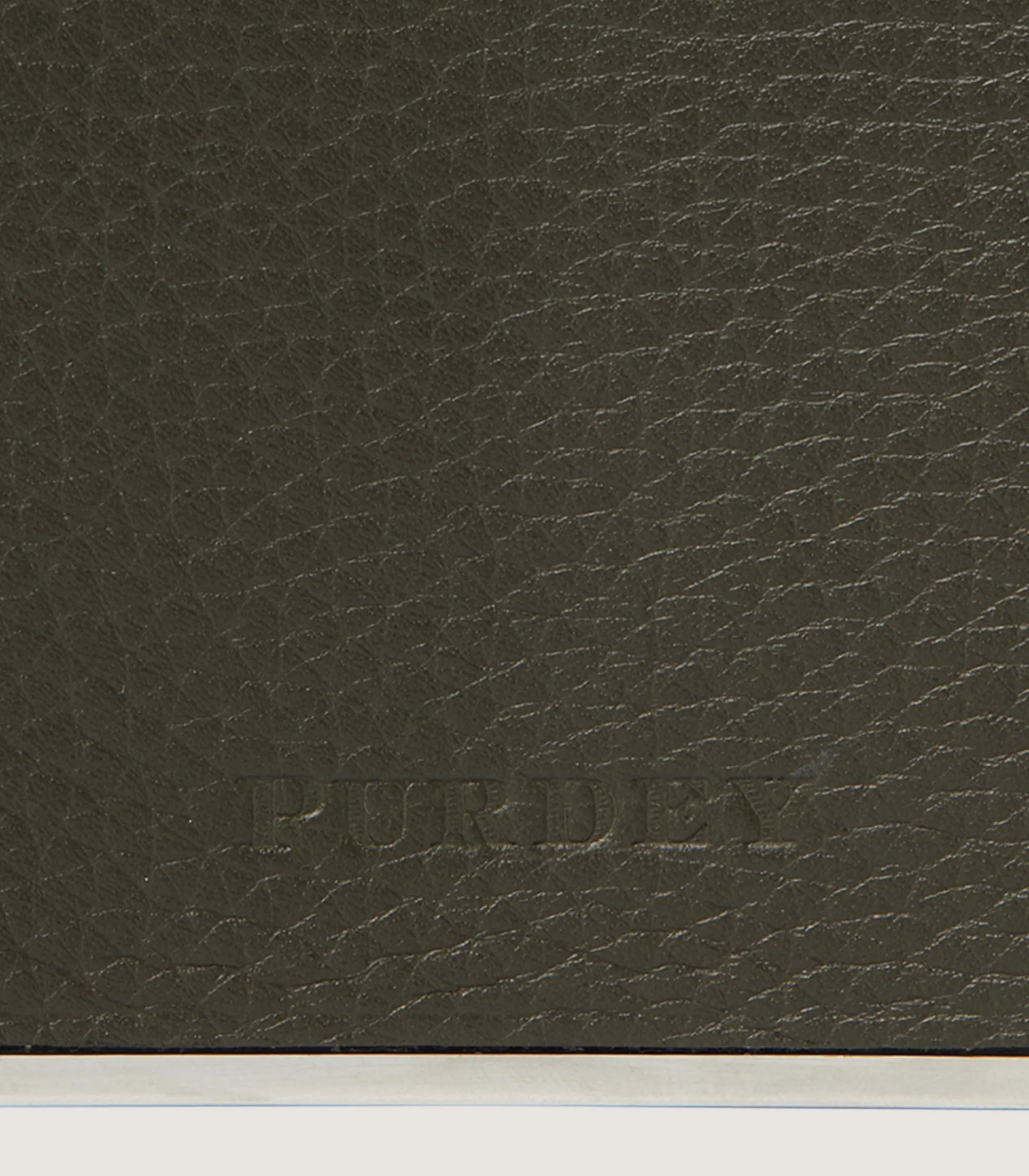 Grain Leather Hip Flask In Olive Green