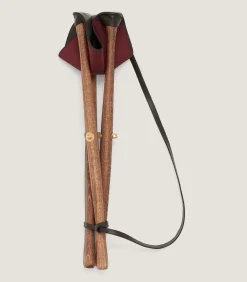Grain Leather Tripod Seat In Dark Brown