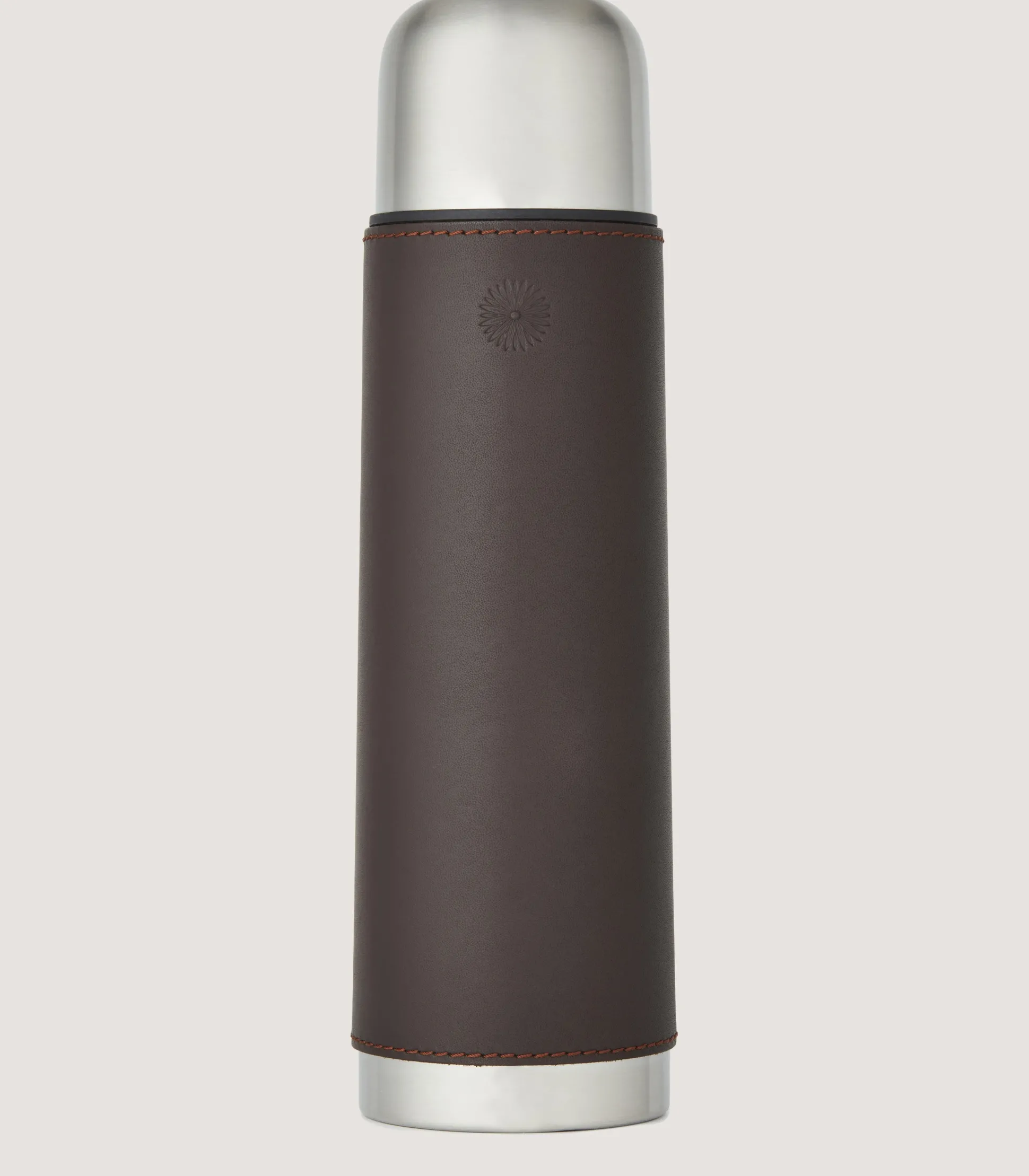 Leather Thermos Flask In Brown