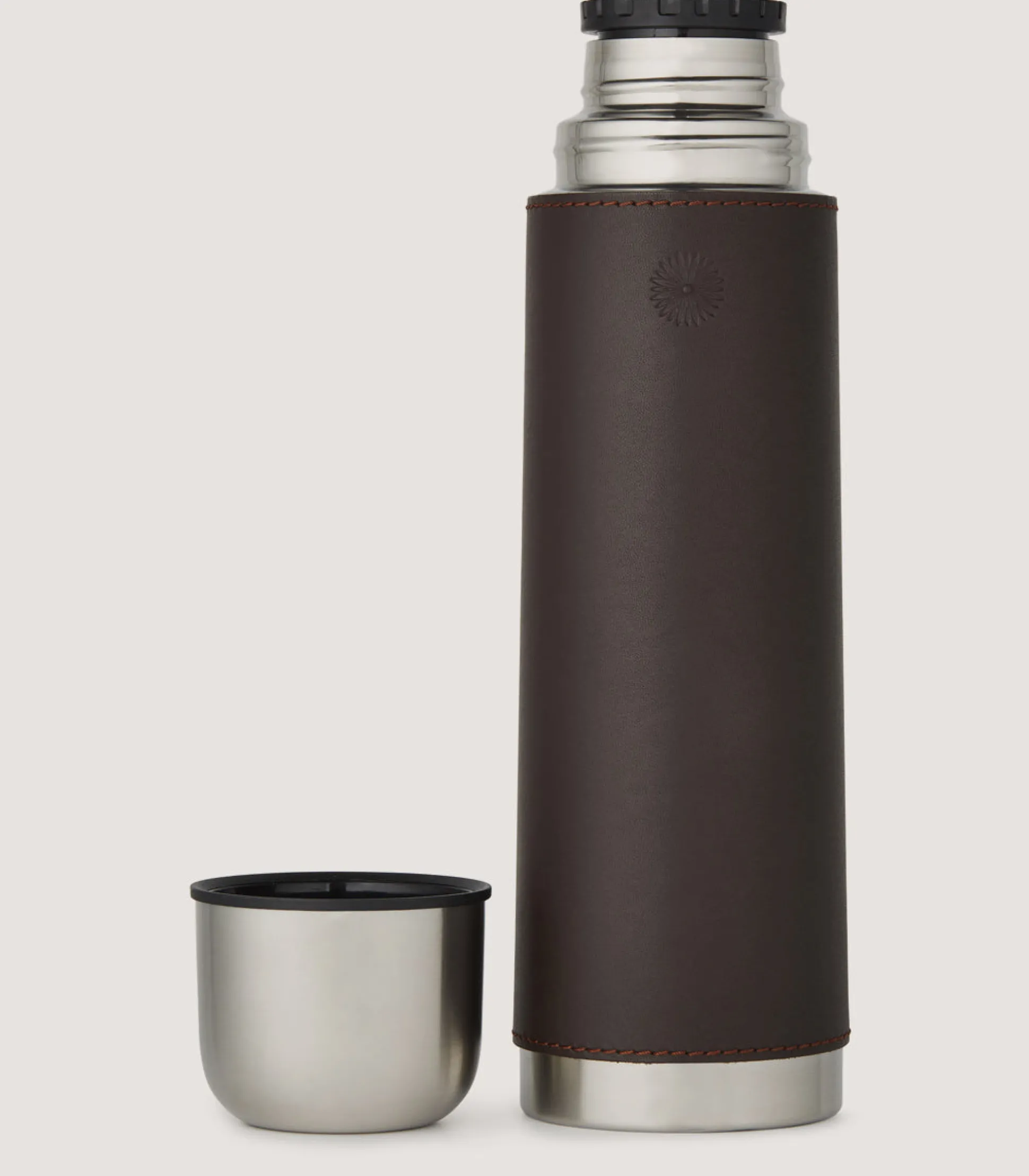 Leather Thermos Flask In Brown