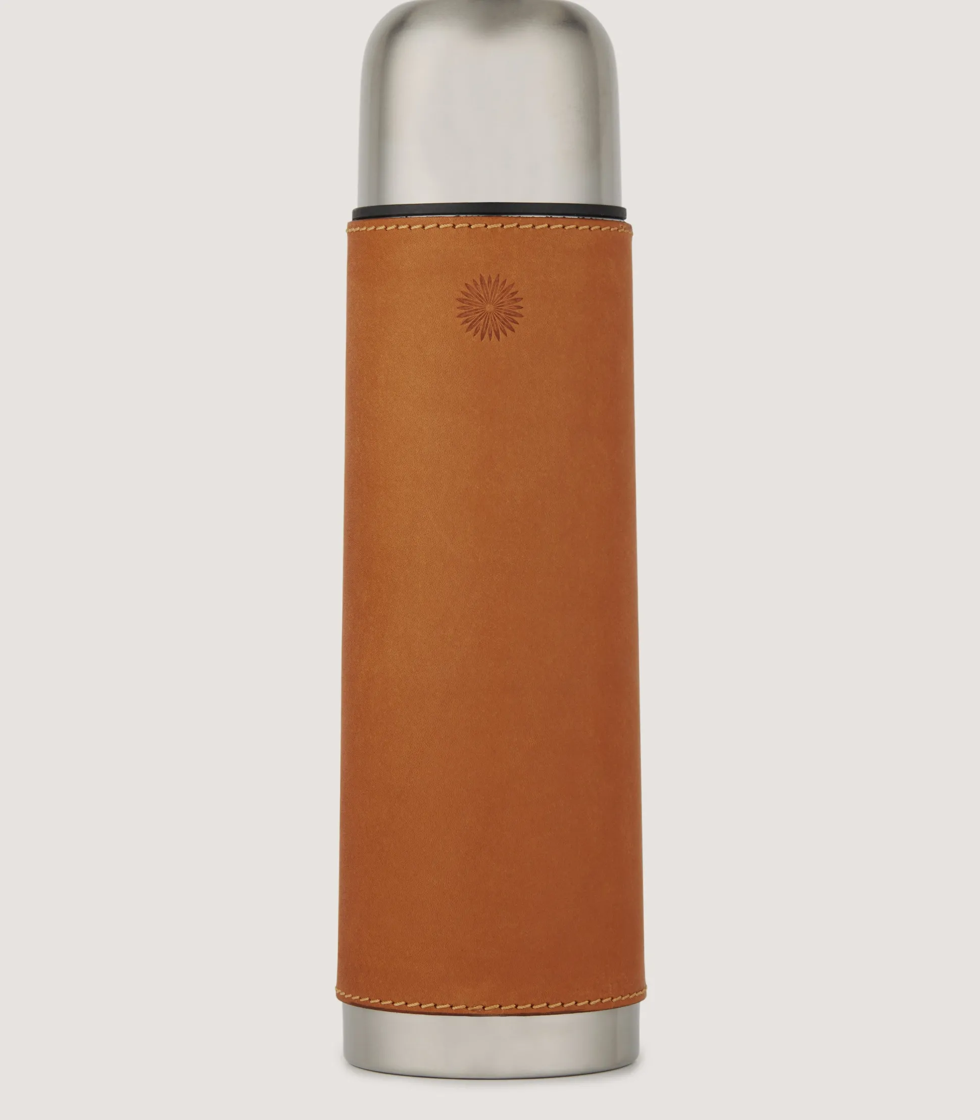 Leather Thermos Flask In Tan