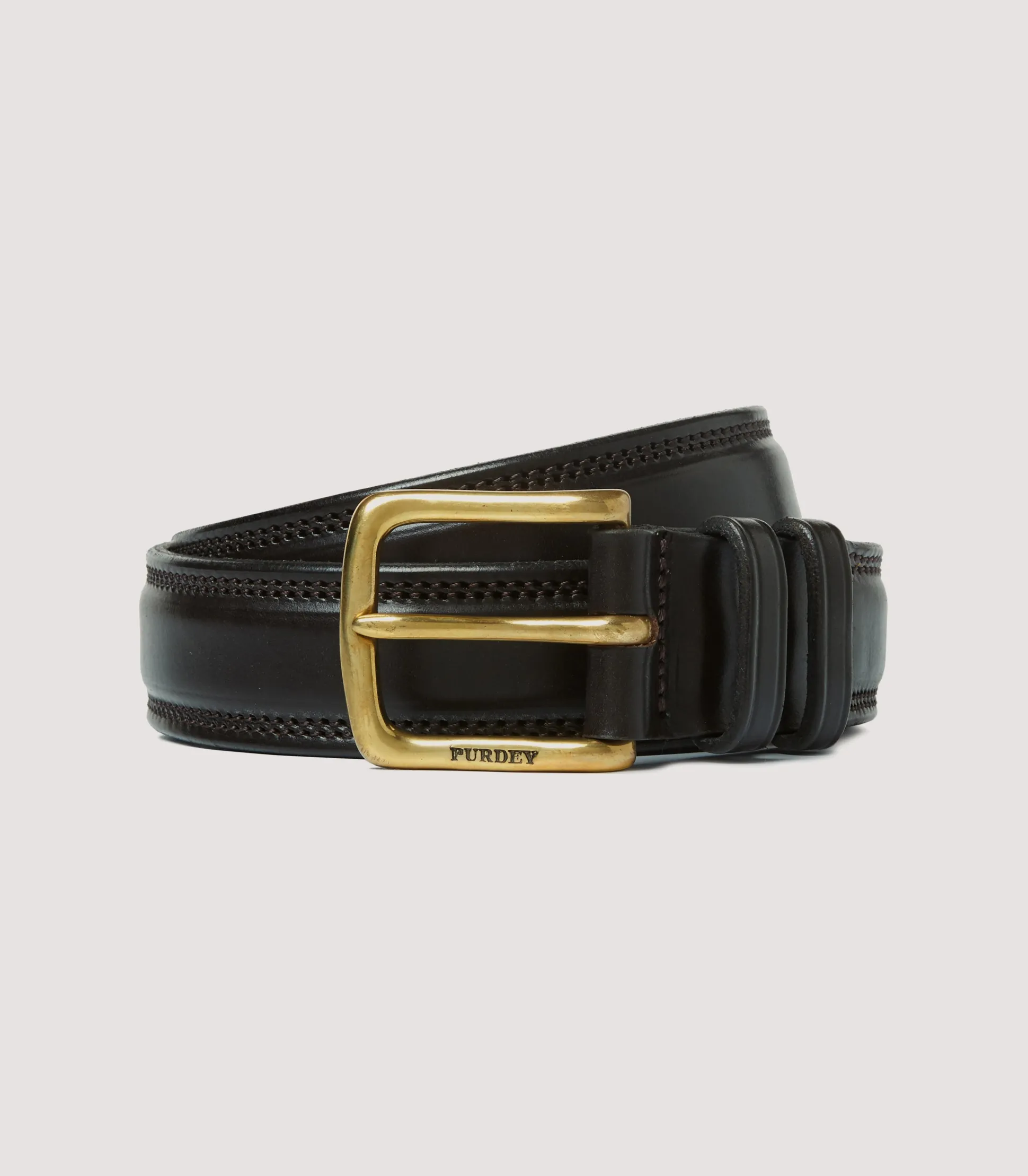 Lined Bridle Leather Belt In Dark Brown