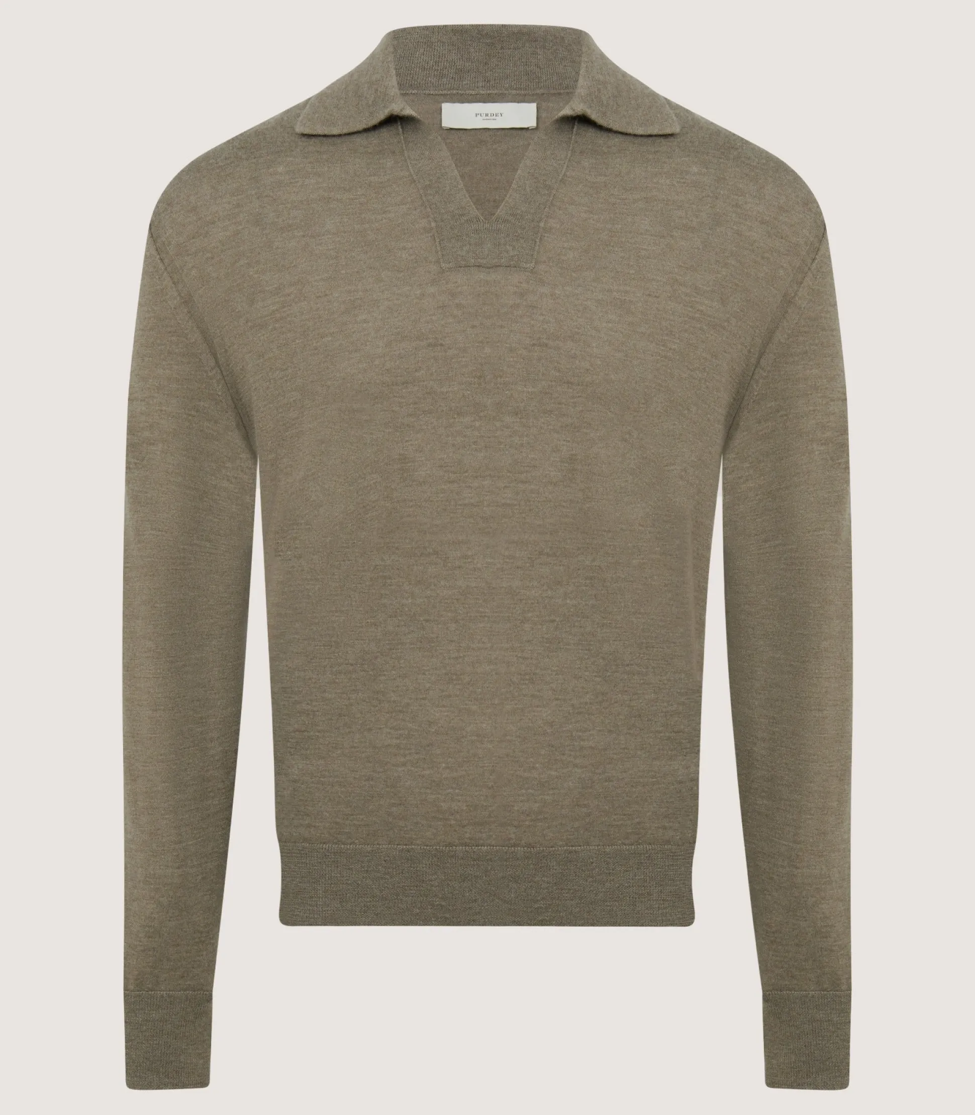 Men's Cashmere Duke Polo in Taupe