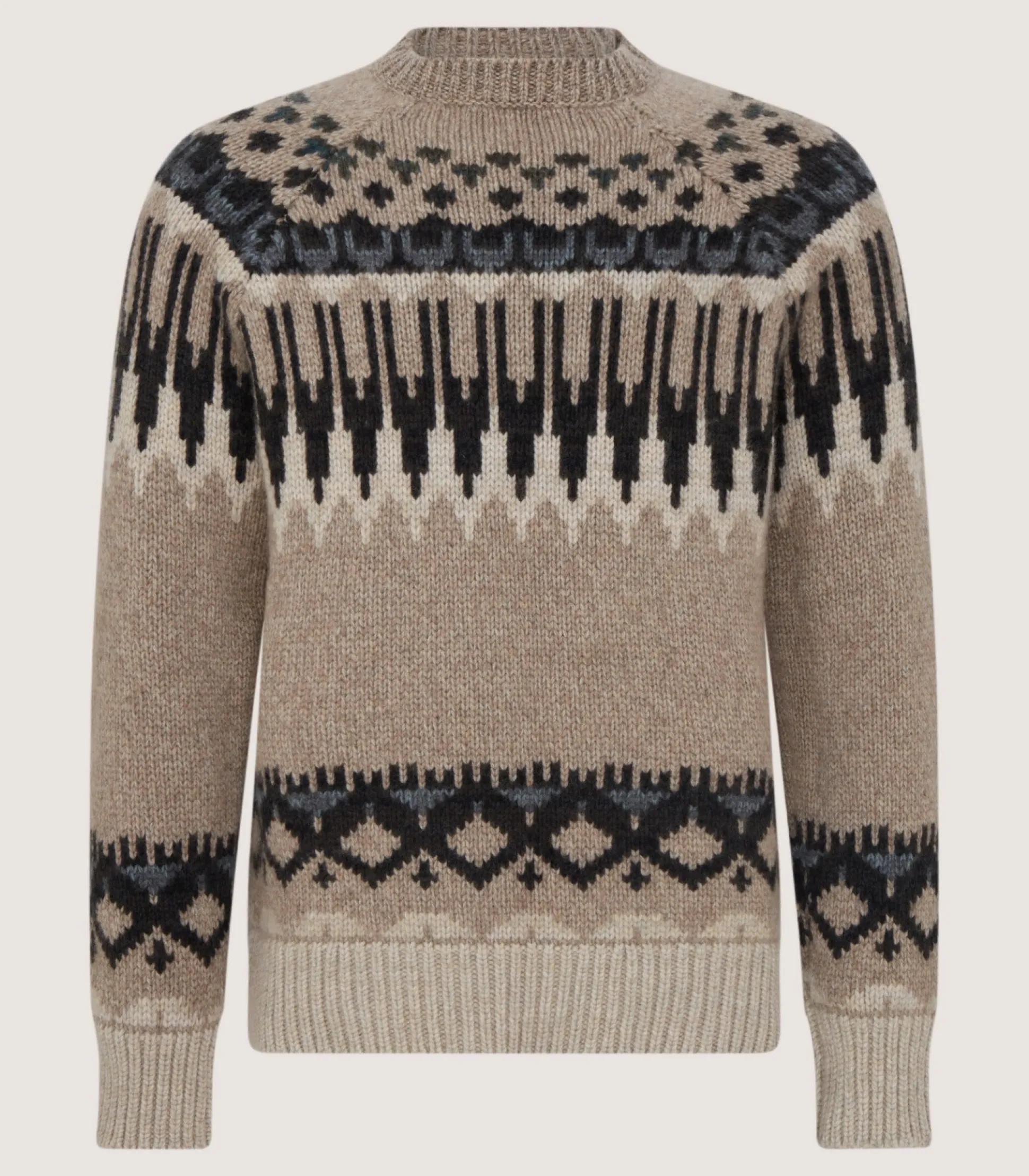 Men's Cashmere Fairisle Falcon Crew Neck Sweater