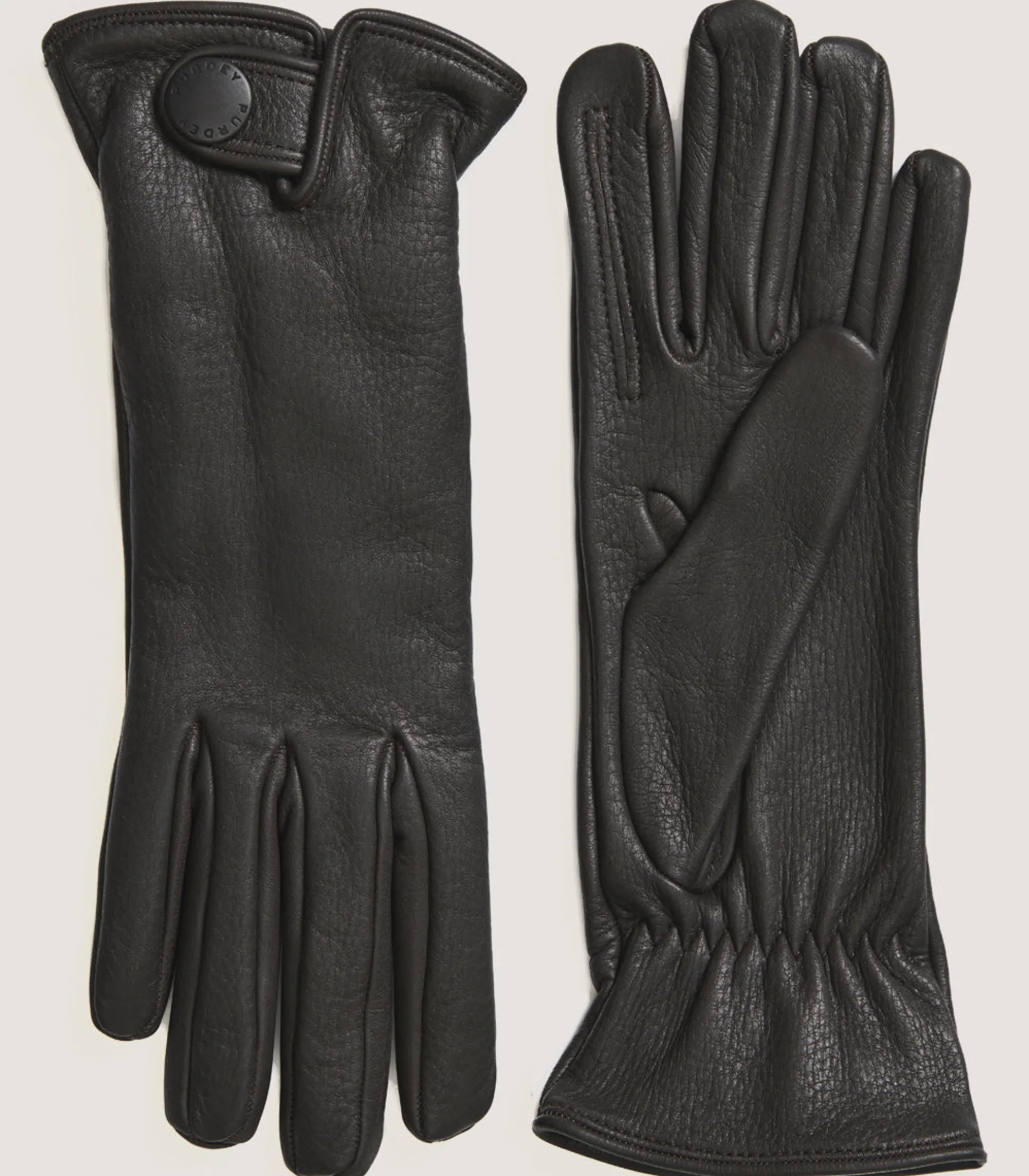 Men's Cashmere Lined Deerskin Sporting Gloves - Right Hand Trigger In Dark Brown