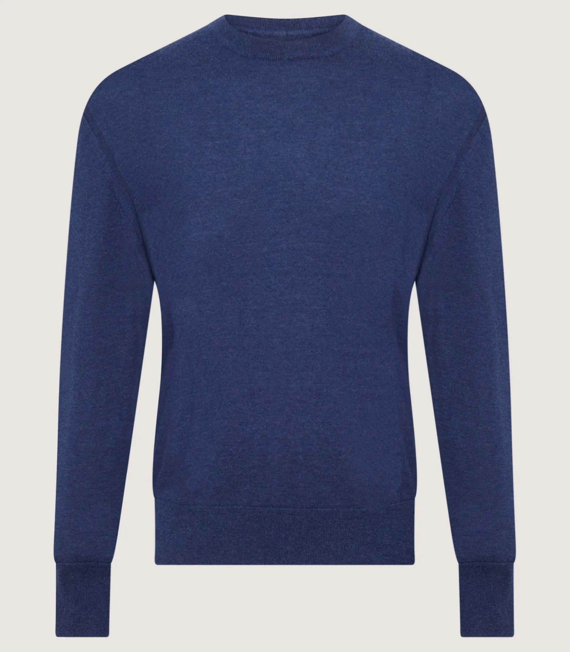 Men's Cashmere Seamless Crew Neck in Canvas Blue