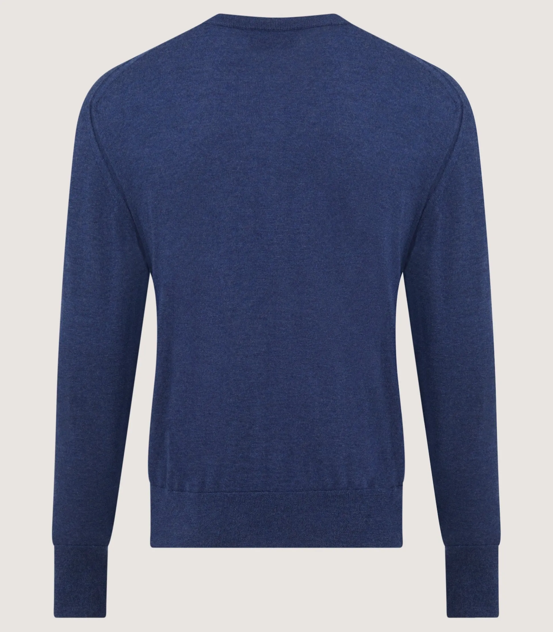 Men's Cashmere Seamless Crew Neck in Canvas Blue