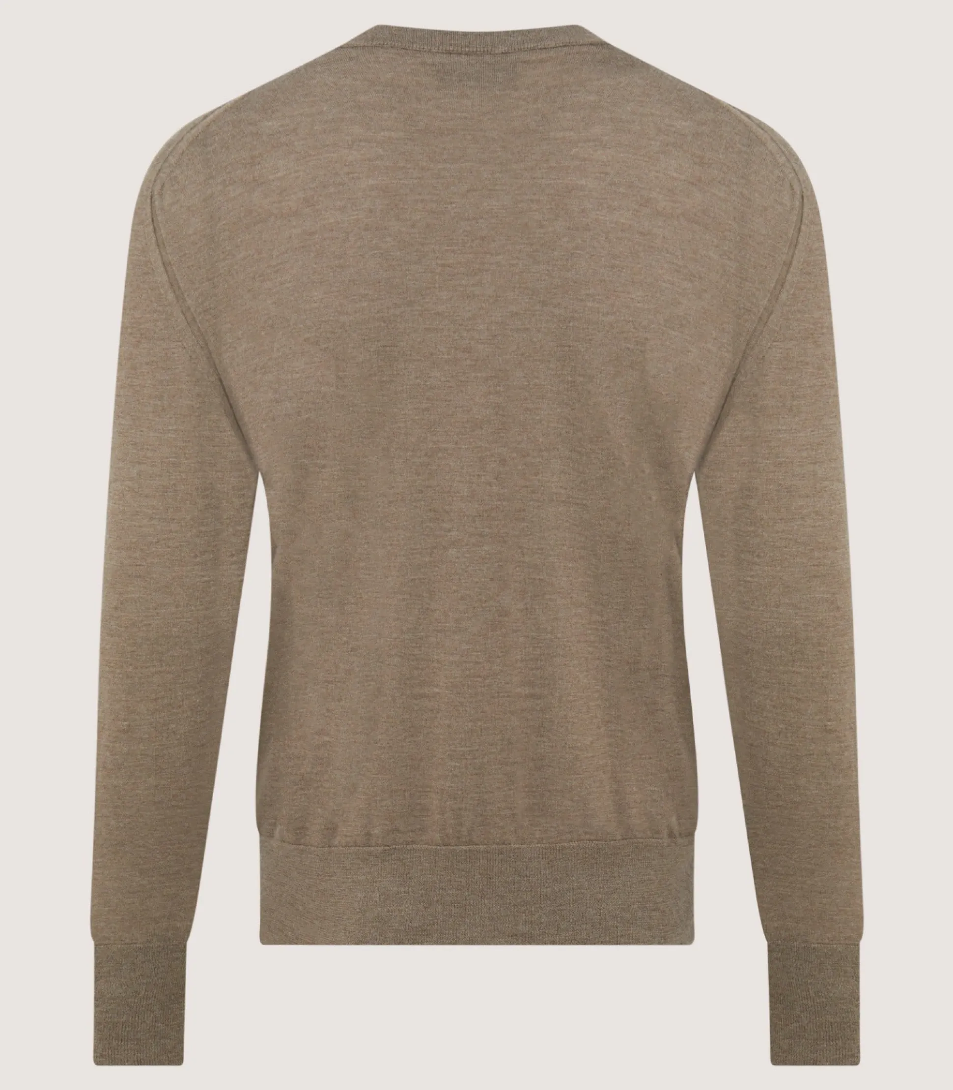 Men's Cashmere Seamless Crew Neck in Taupe