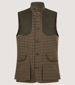 Men's Cashmere Tweed High Collar Sporting Vest in Langshaw