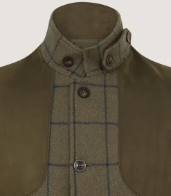 Men's Cashmere Tweed High Collar Sporting Vest in Rannoch