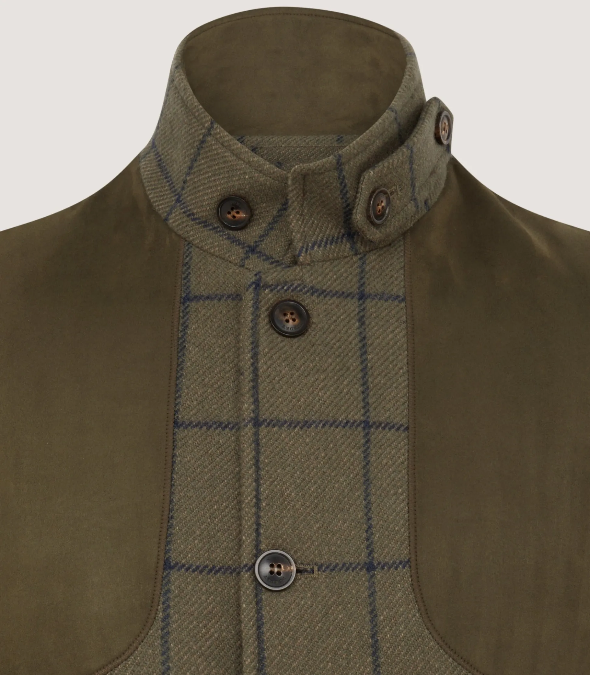 Men's Cashmere Tweed High Collar Sporting Vest in Rannoch