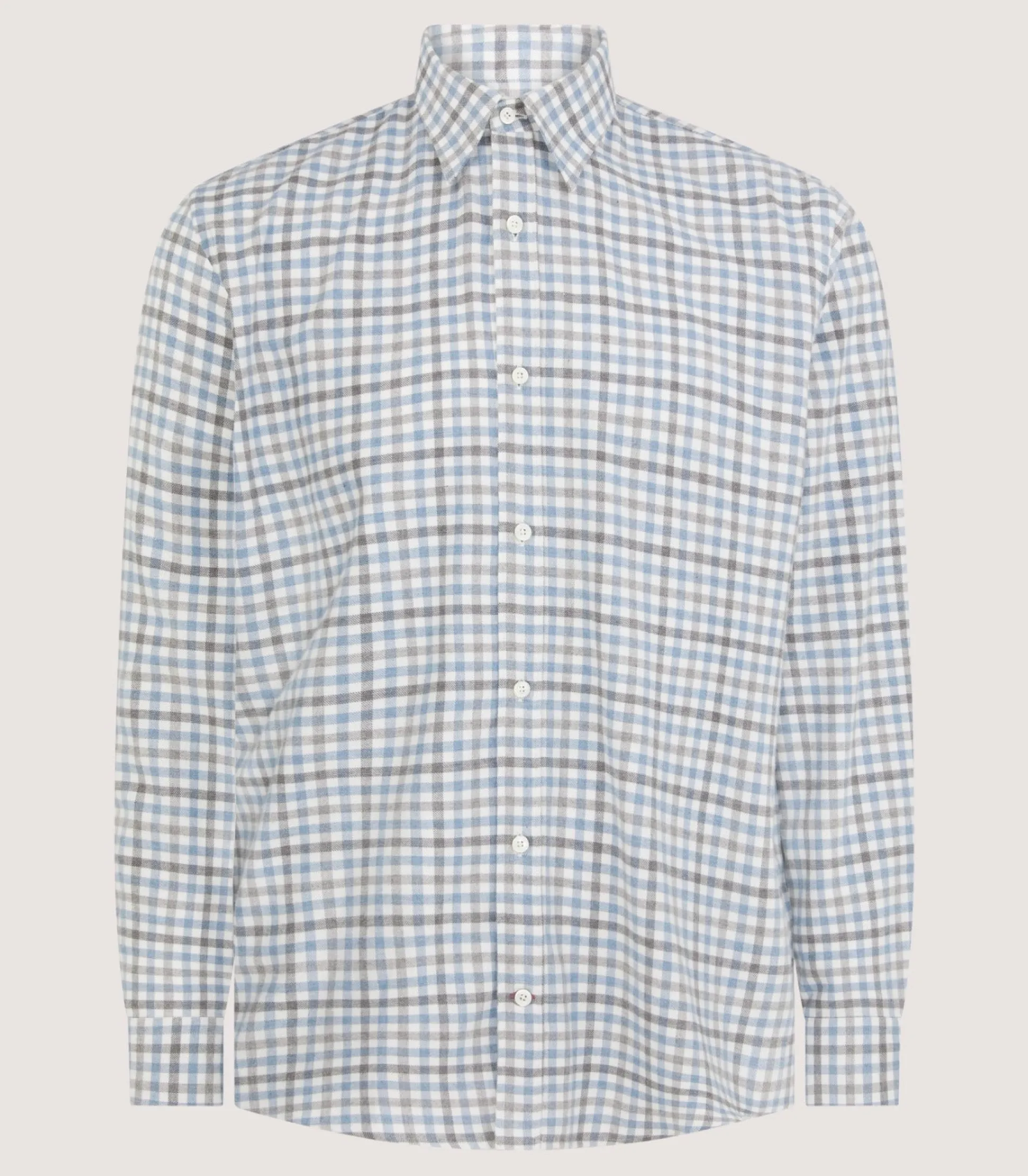 Men's Check Flannel Shirt in Dove