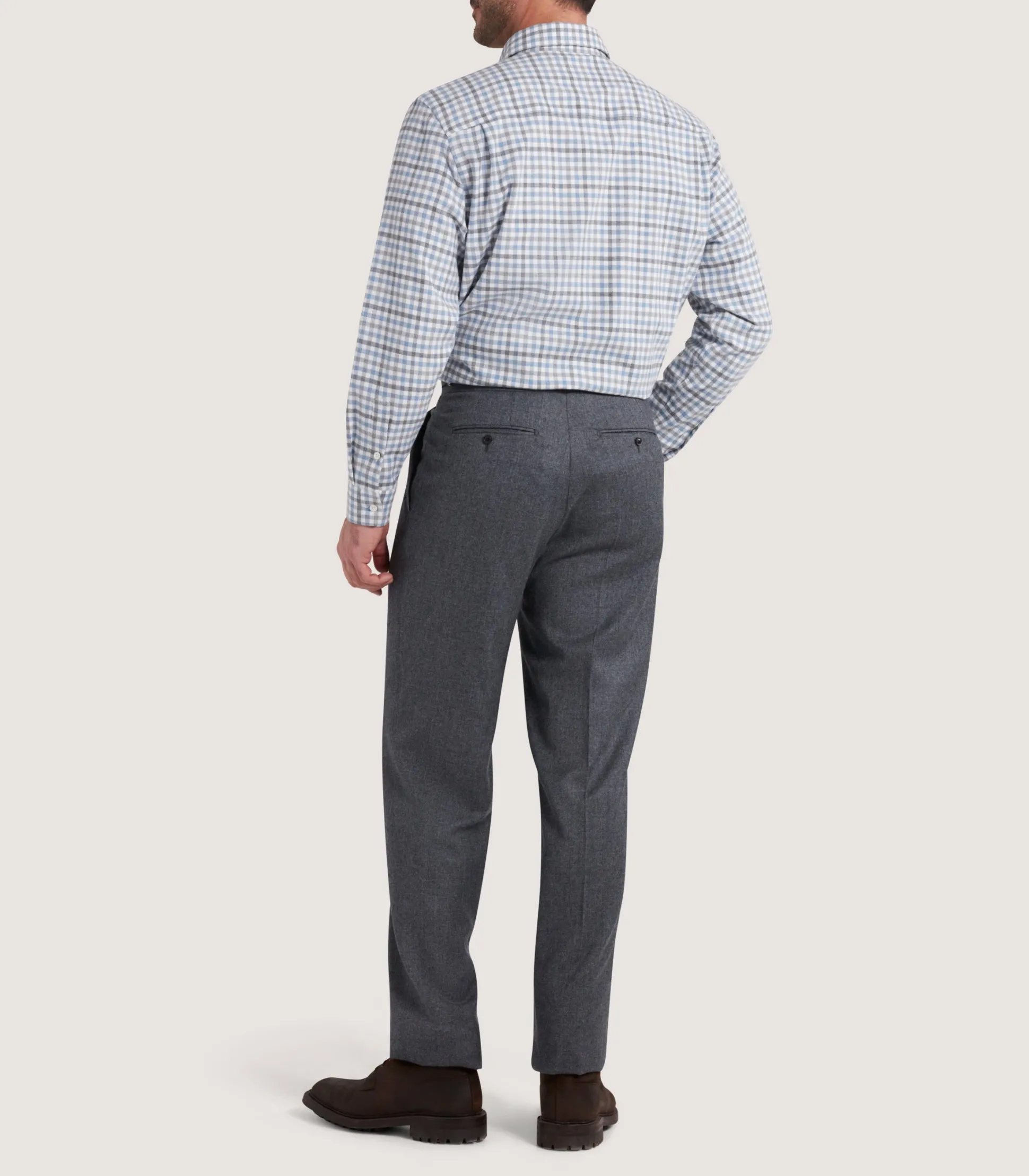 Men's Check Flannel Shirt in Dove