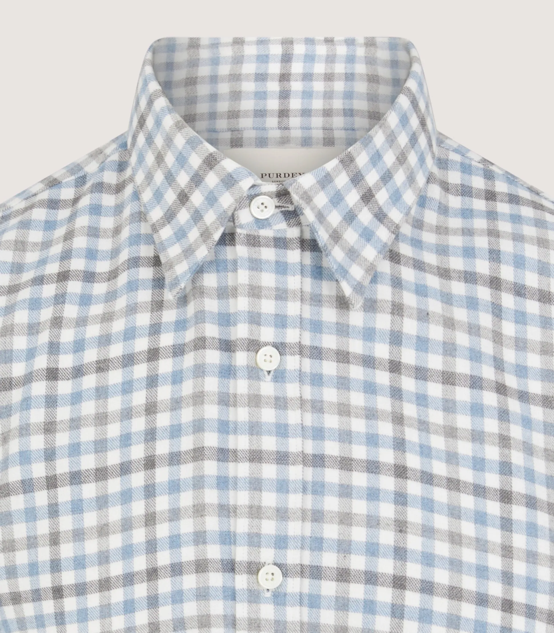 Men's Check Flannel Shirt in Dove