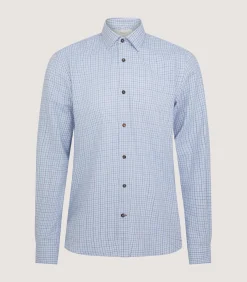 Men's Cotton Cashmere Sporting Shirt In Loch Blue