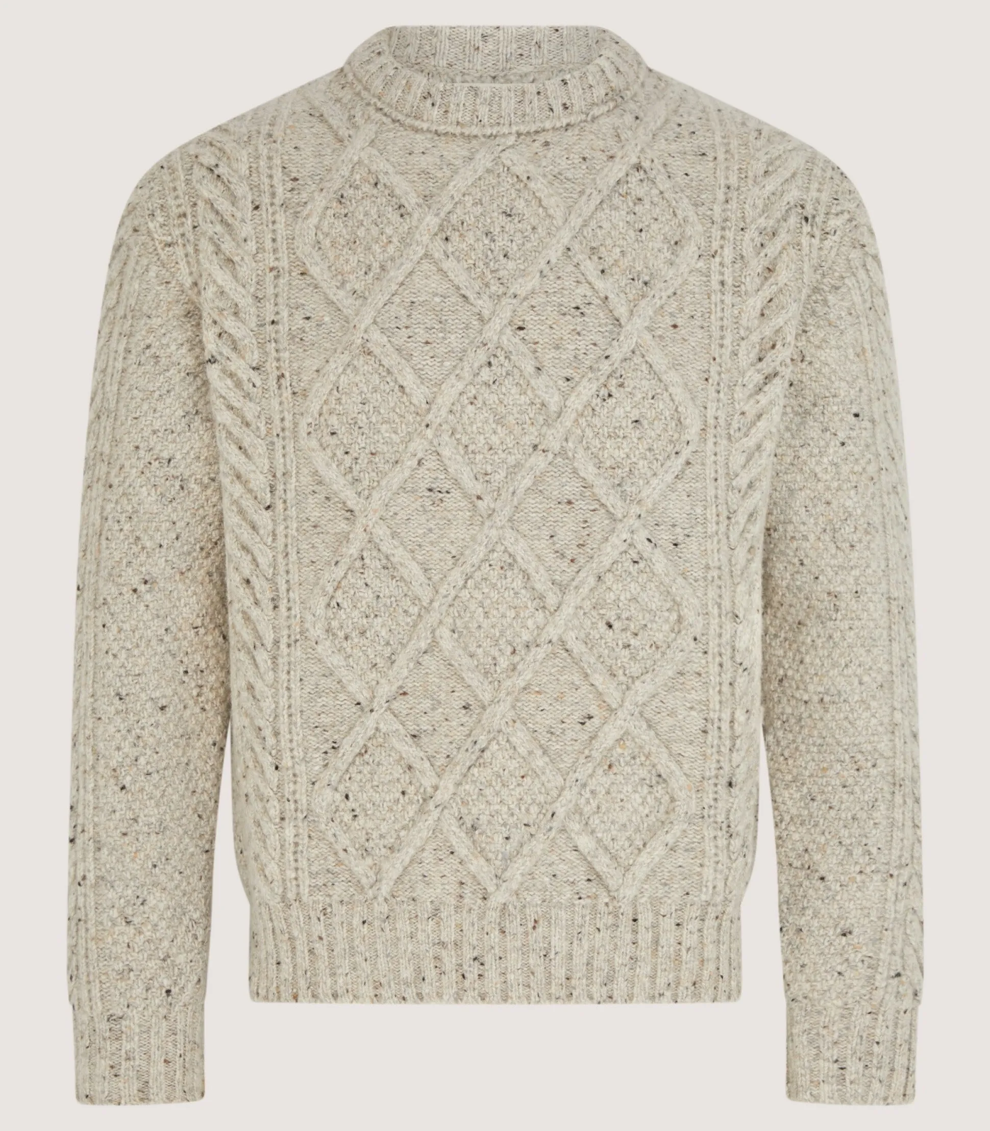 Men's Donegal Aran Jumper in Birch