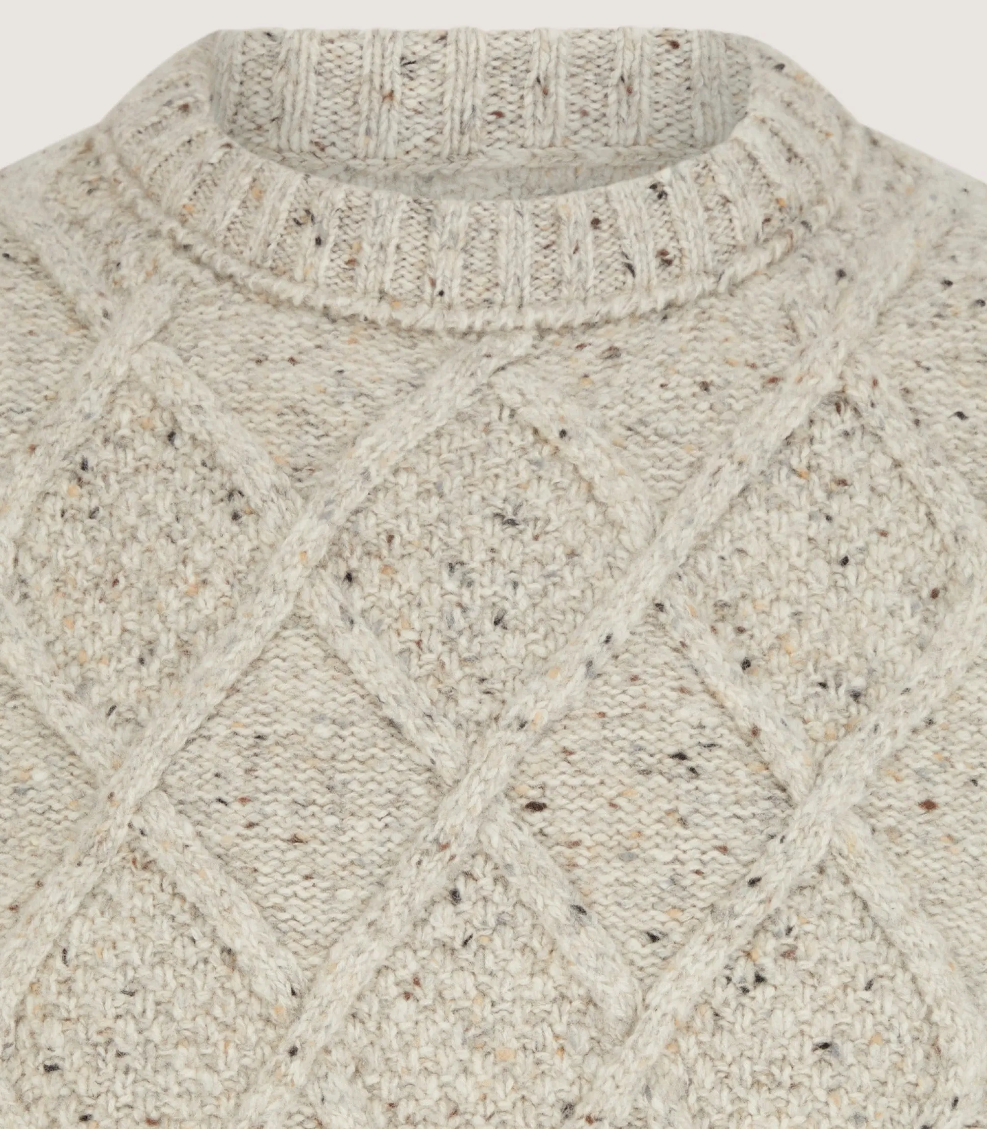 Men's Donegal Aran Jumper in Birch