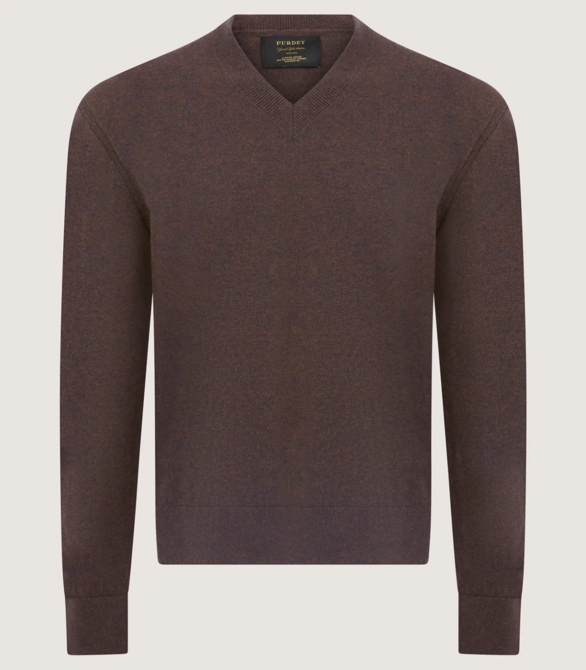 Men's Ensay British Outdoor V Neck Jumper in Oak