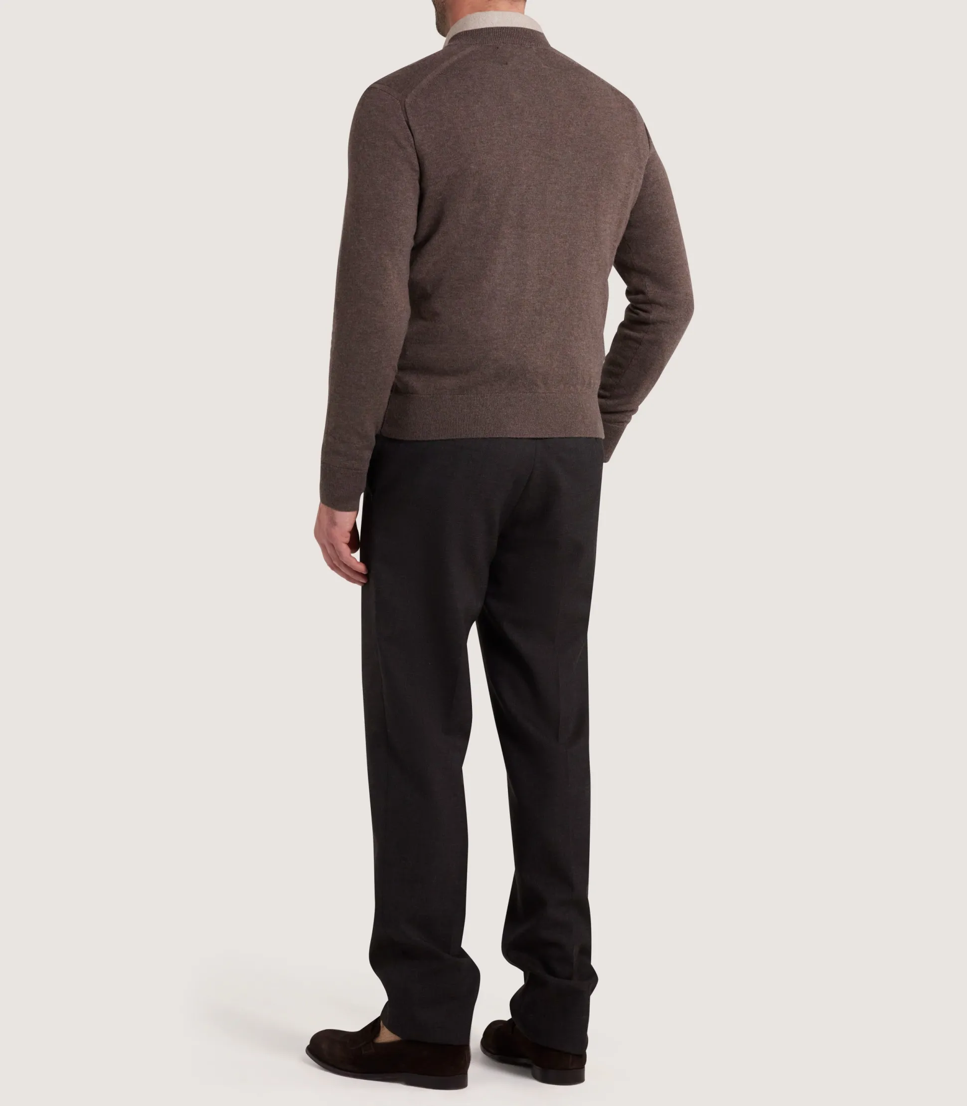Men's Ensay British Outdoor V Neck Jumper in Oak