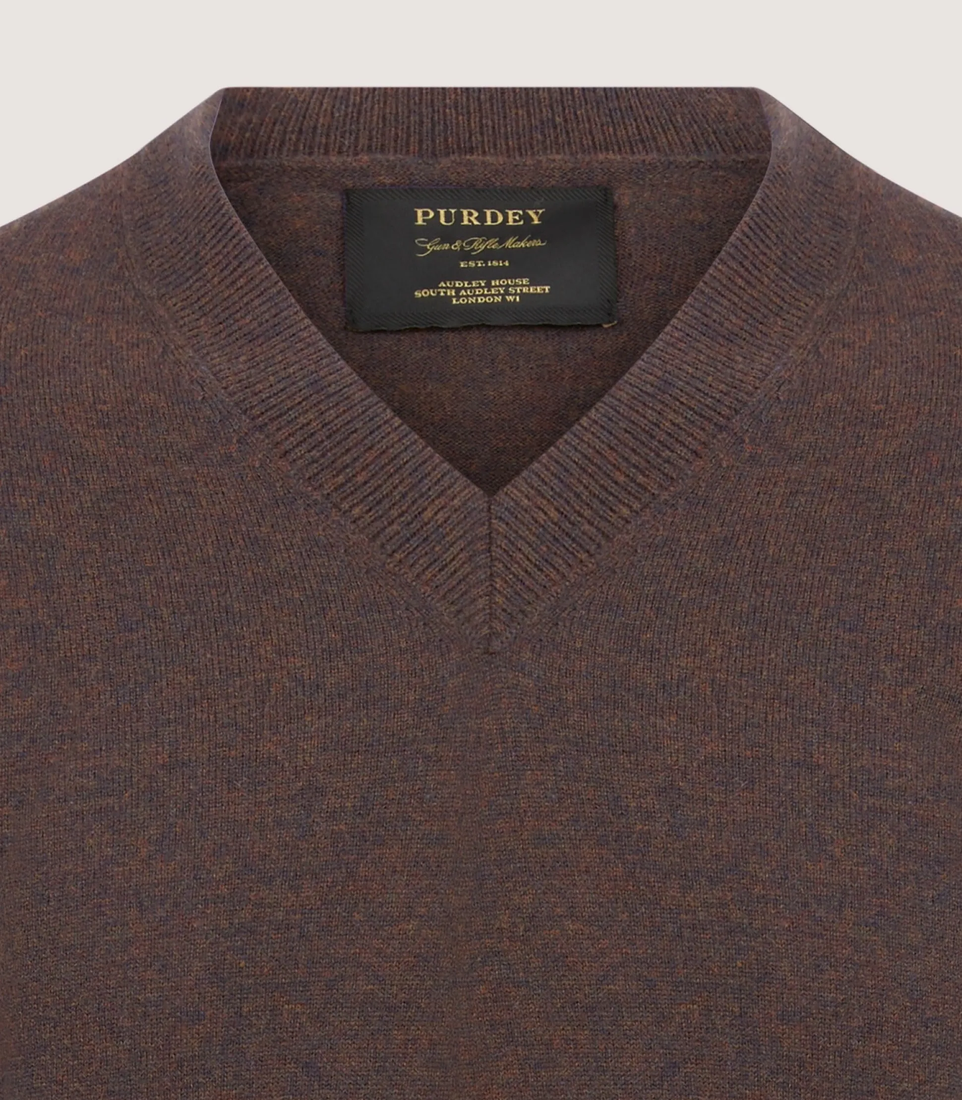 Men's Ensay British Outdoor V Neck Jumper in Oak