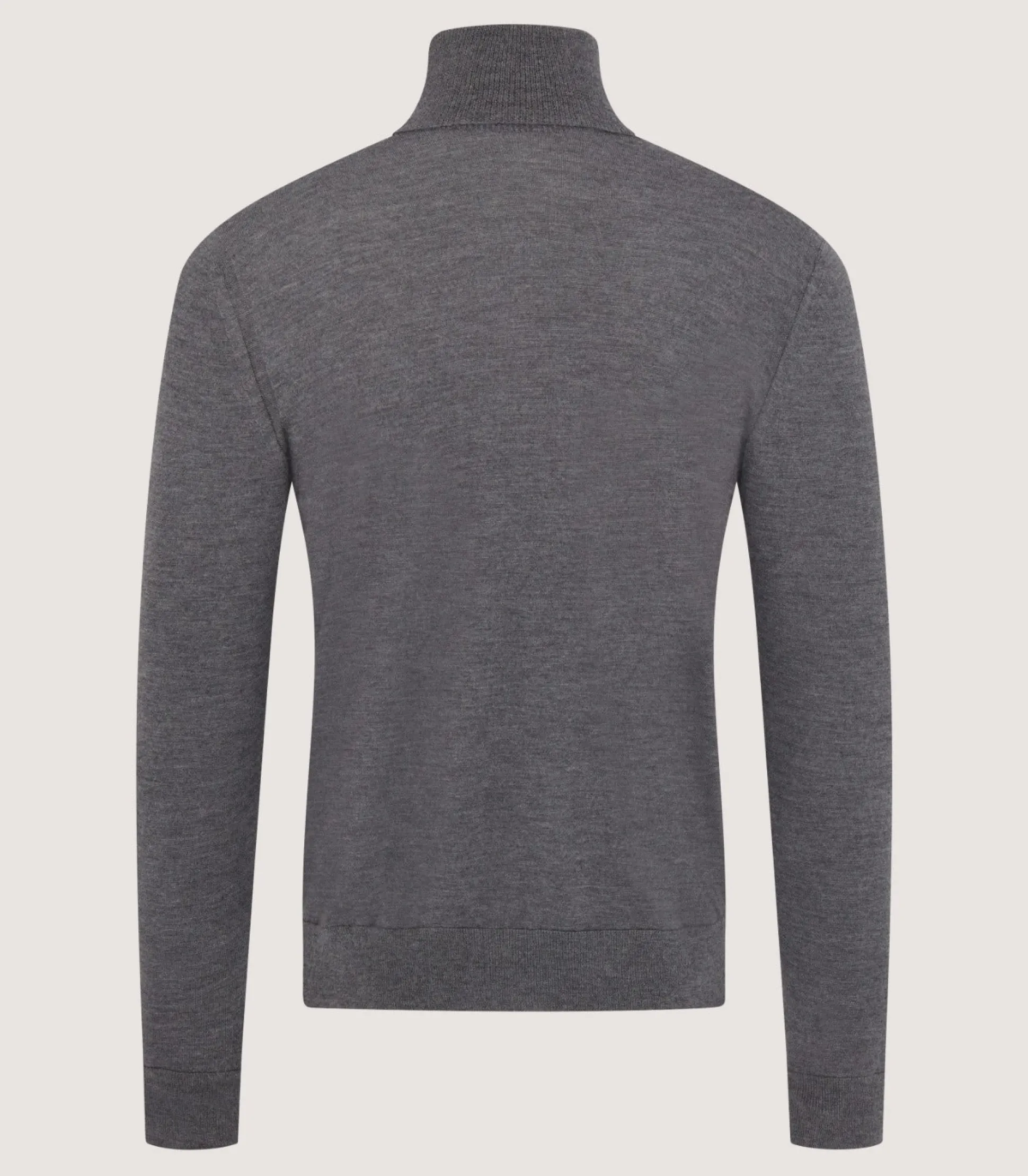 Men's Extra Fine Worsted Cashmere Seamless Turtleneck In Flannel Grey