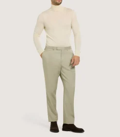 Men's Extra Fine Worsted Cashmere Seamless Turtleneck In Ivory