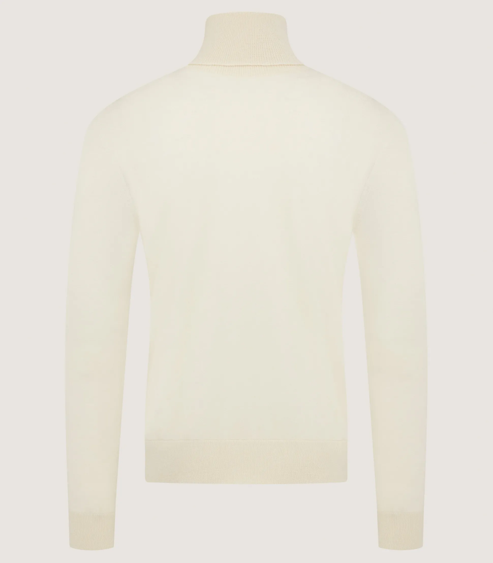 Men's Extra Fine Worsted Cashmere Seamless Turtleneck In Ivory