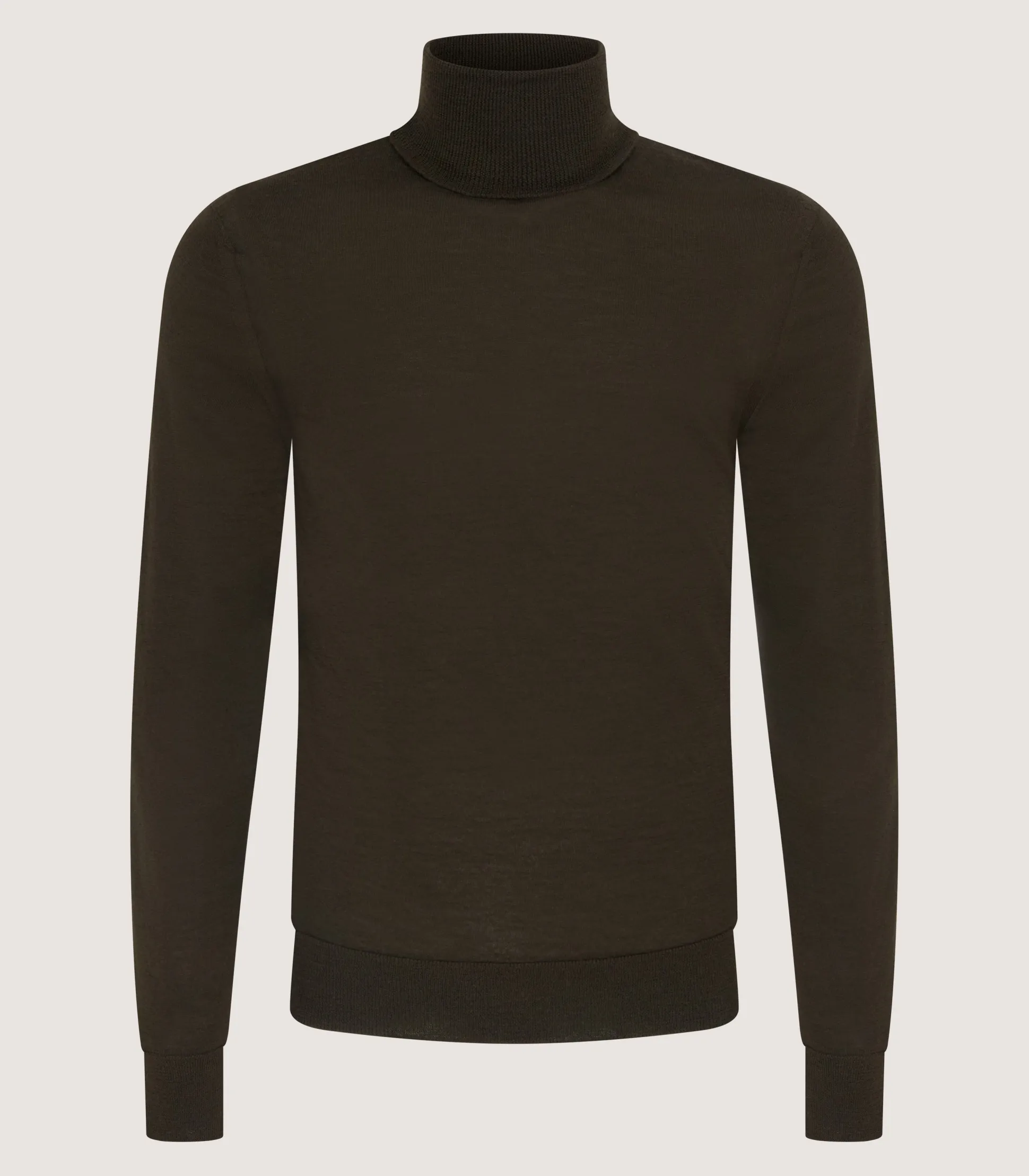 Men's Extra Fine Worsted Cashmere Seamless Turtleneck In Loden