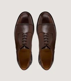 Men's Grain Leather Shoe In Dark Brown