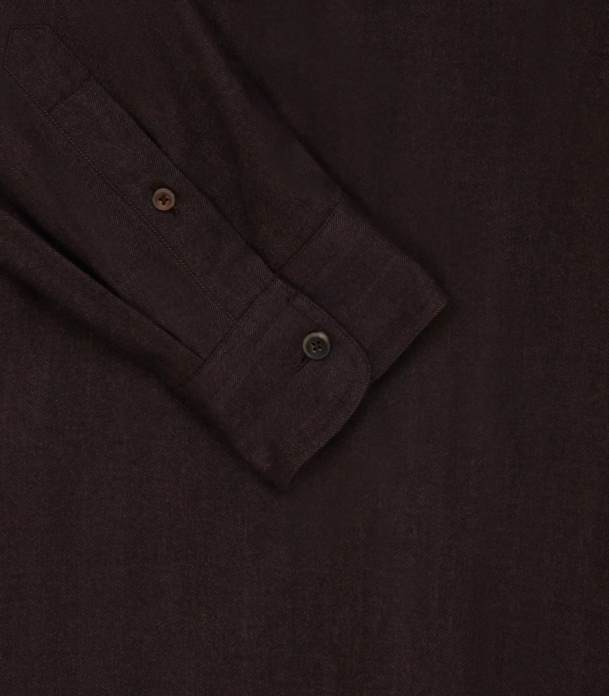 Men's Herringbone Double Pocket Shirt In Walnut