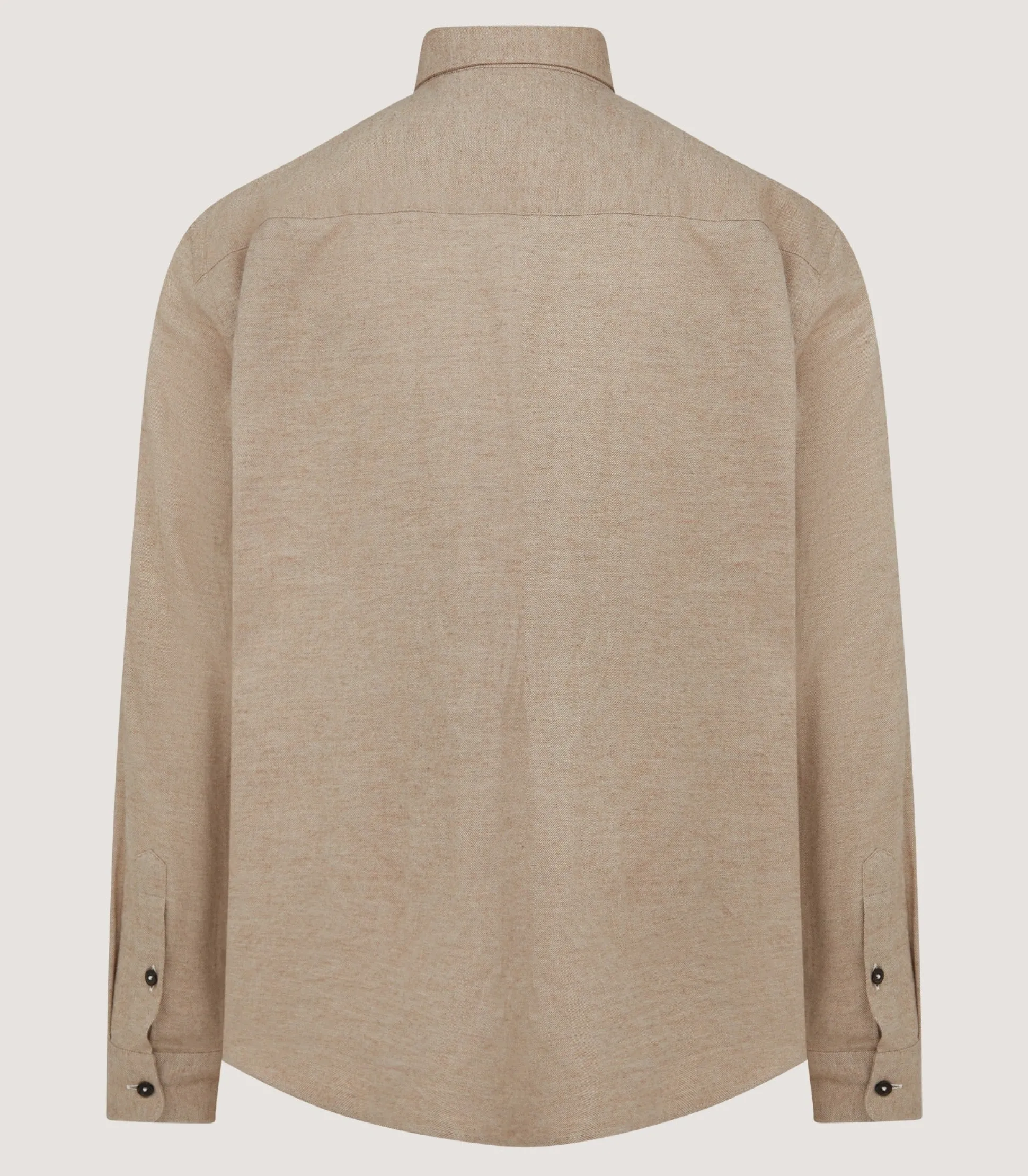 Men's Herringbone Flannel Shirt in Pale Camel