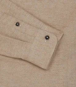 Men's Herringbone Flannel Shirt in Pale Camel
