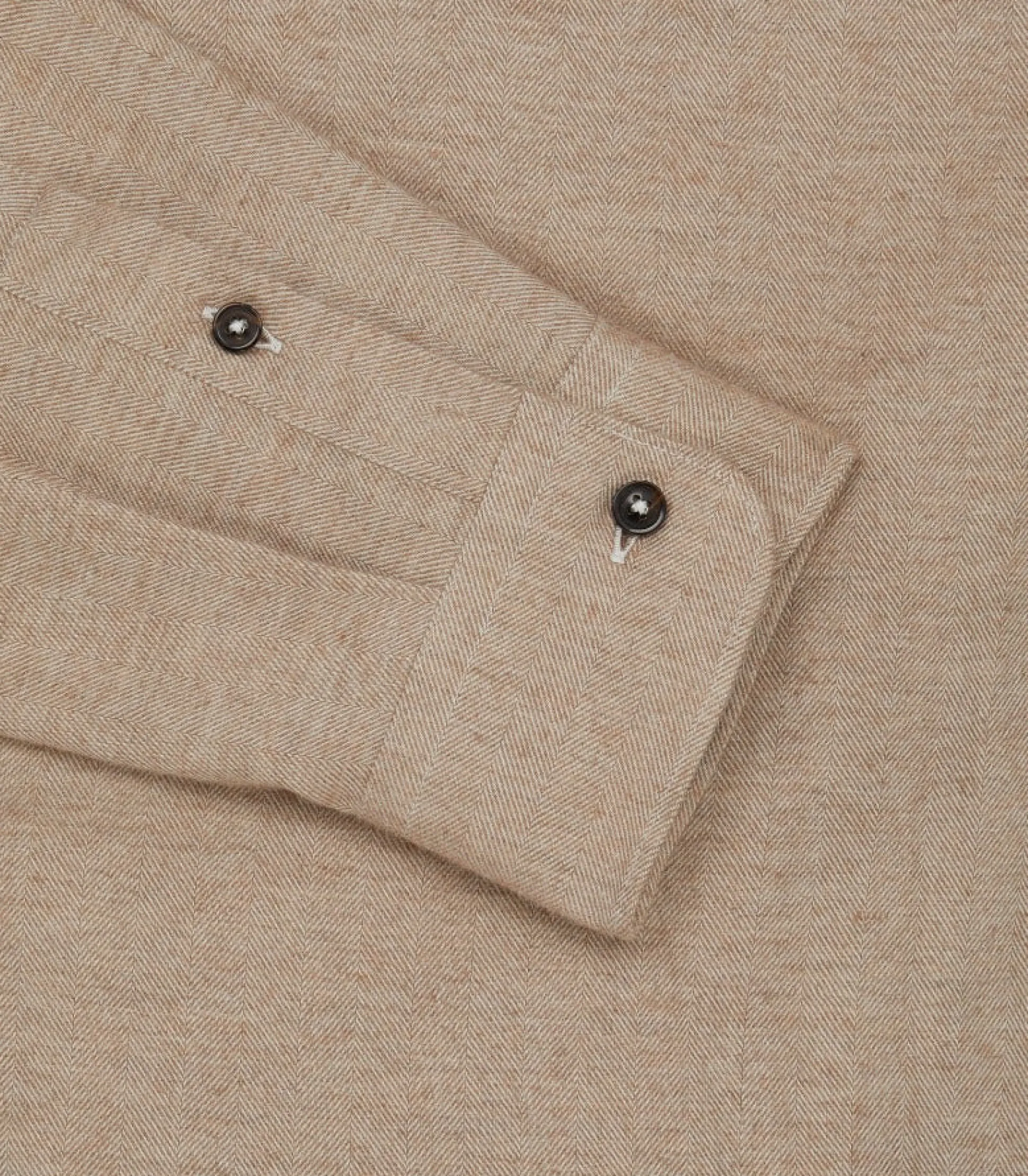 Men's Herringbone Flannel Shirt in Pale Camel