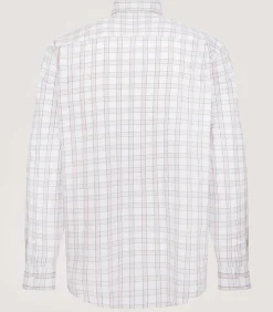 Men's Light Cotton Check Button Down Shirt In Taupe
