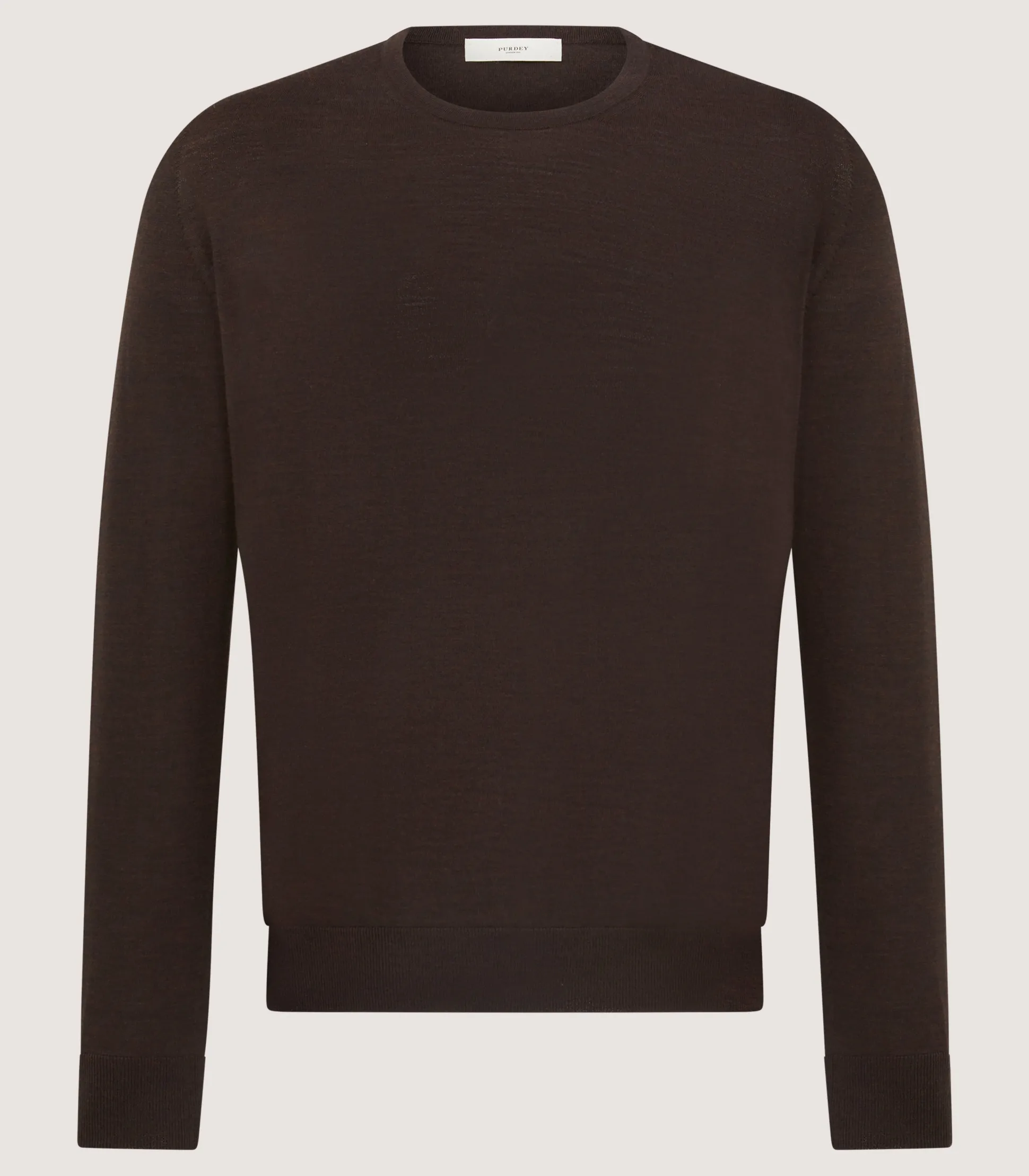 Men's Lightweight Travel Merino Crew Neck in Chocolate