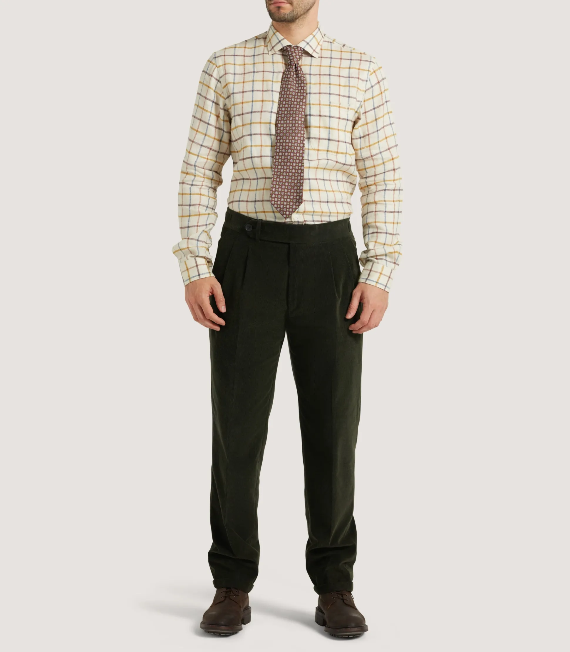 Men's Linen Flannel Tattersall Sporting Shirt