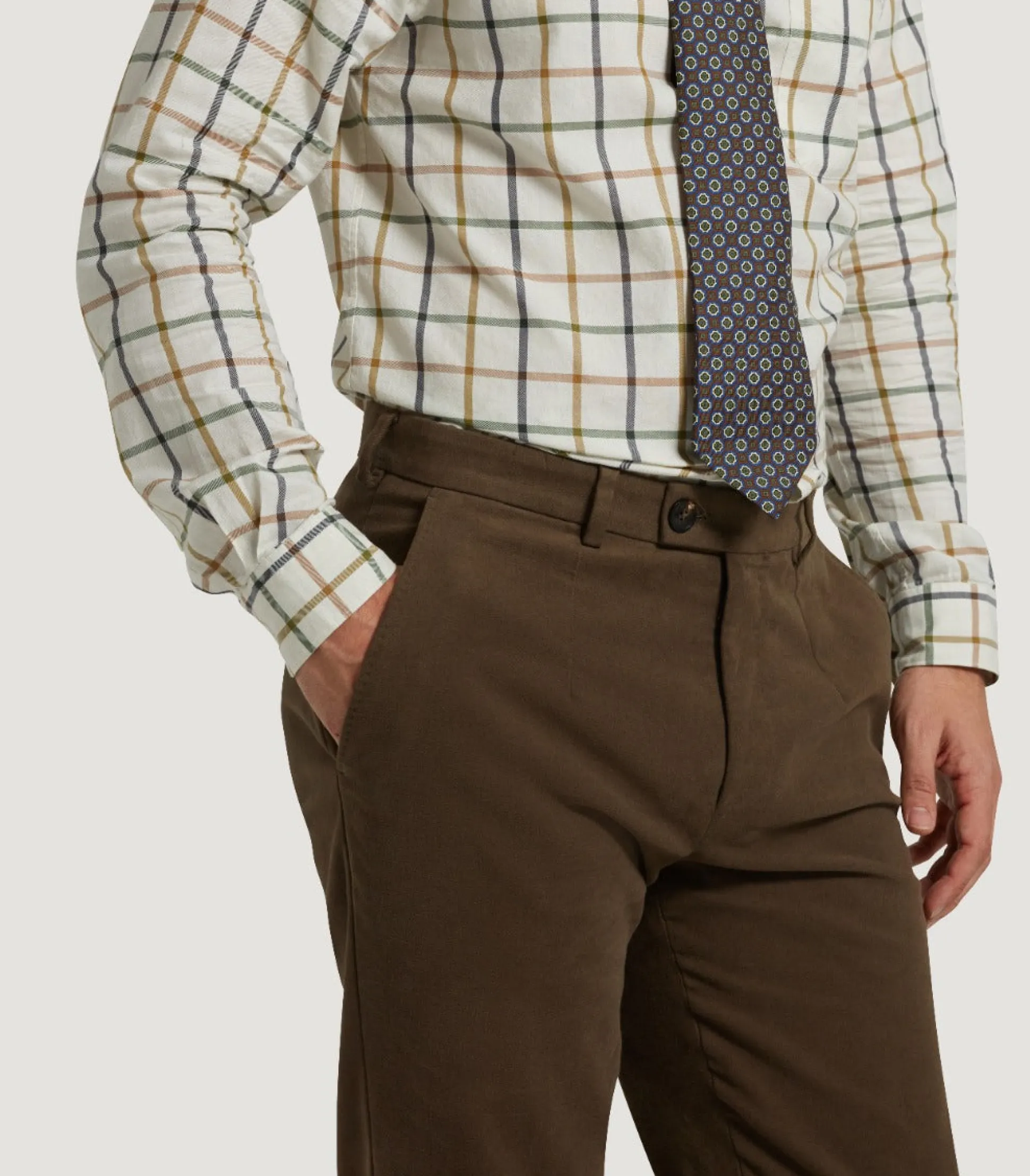 Men's Moleskin Flat Front Sporting Trouser