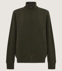 Men's Orkney Zip Front Cardigan in Loden