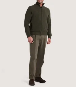 Men's Orkney Zip Front Cardigan in Loden