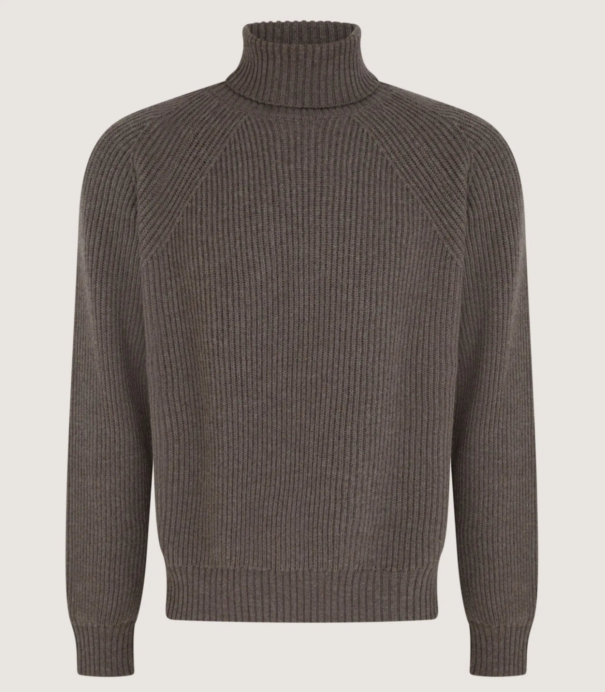 Men's St Ives Fisherman Rib Jumper in Taupe
