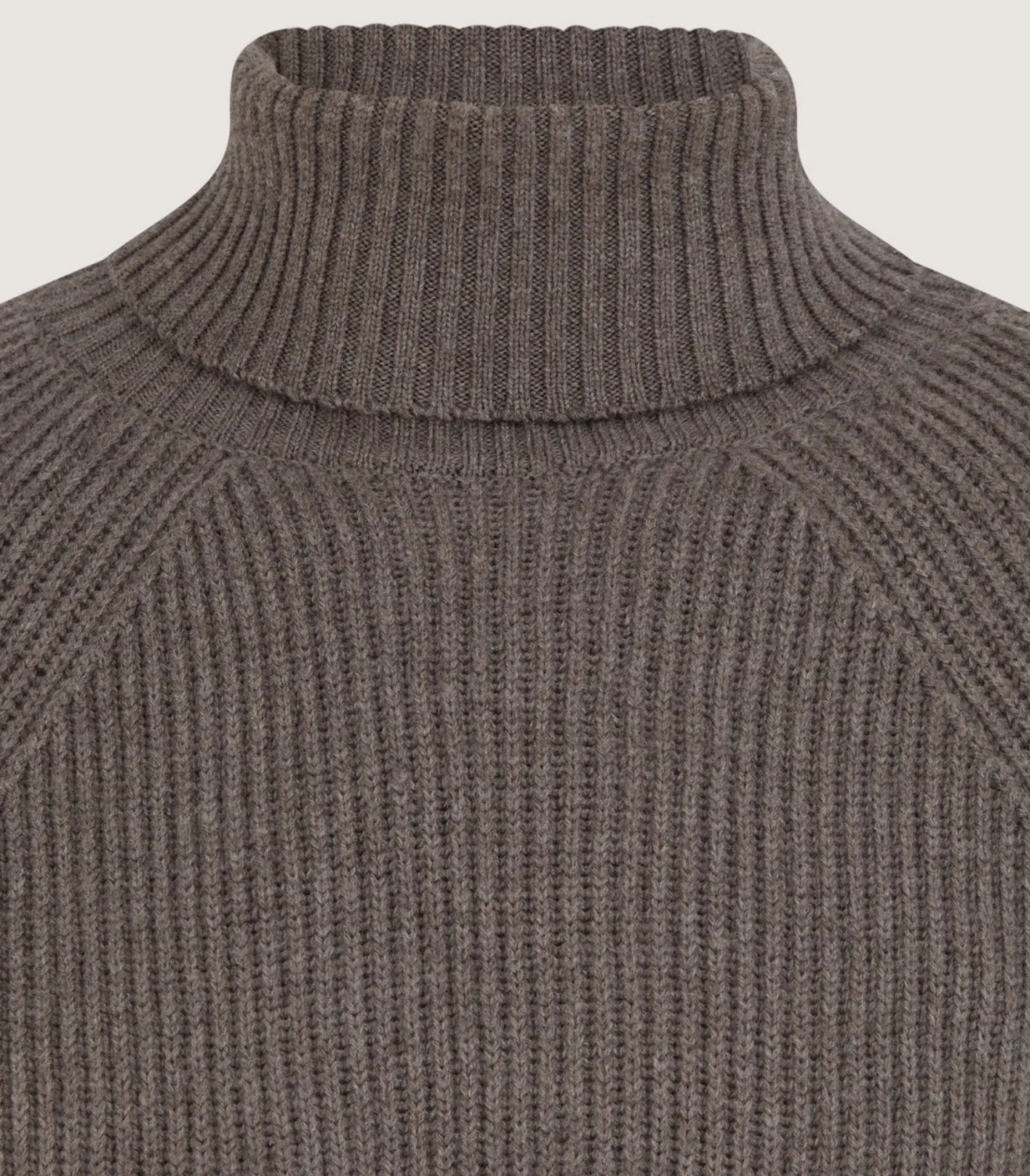 Men's St Ives Fisherman Rib Jumper in Taupe