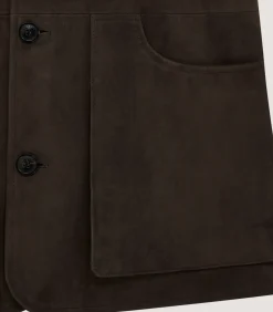 Men's Suede Sporting Vest in Walnut