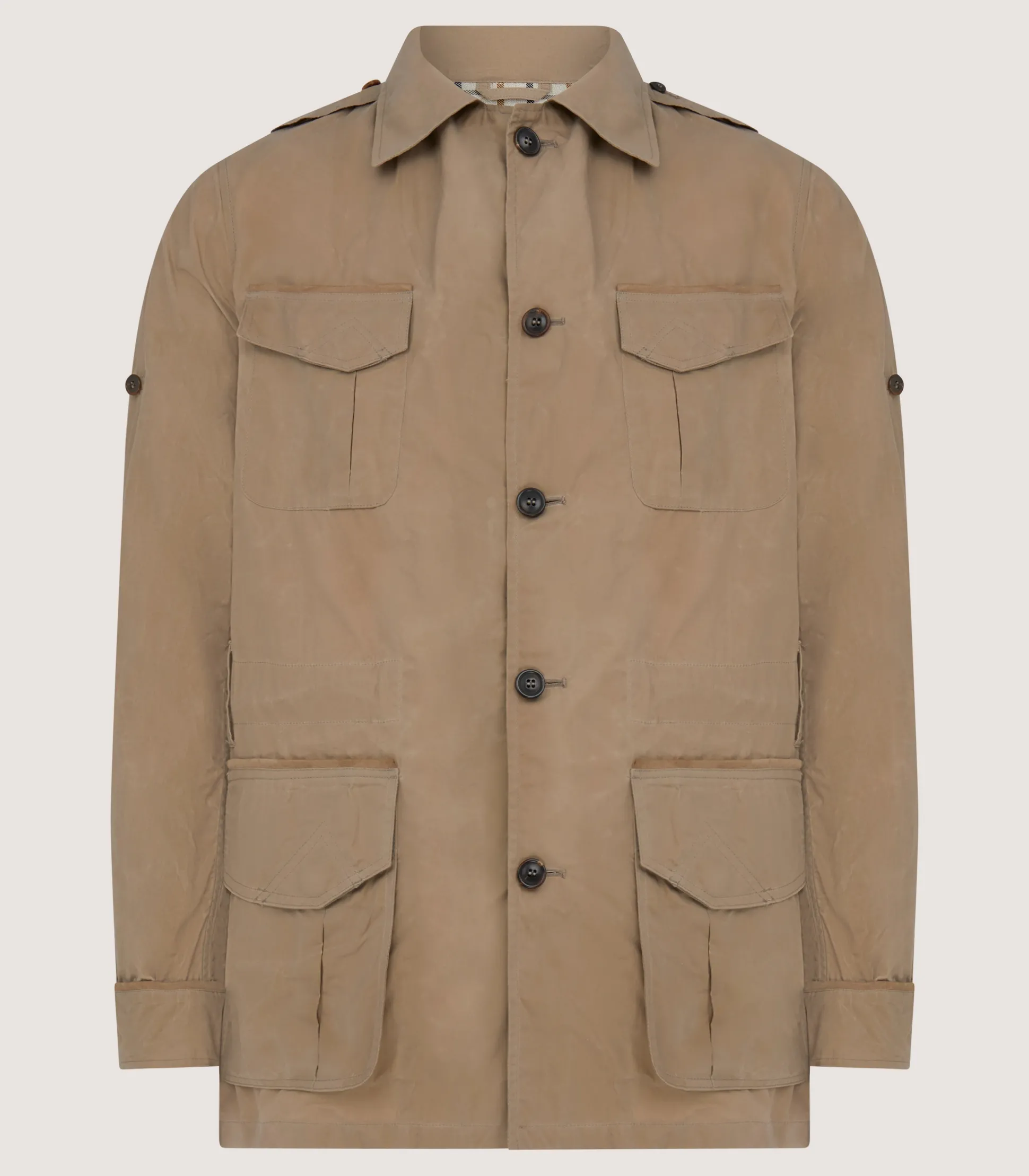 Men's Summer Dry Wax Safari Jacket In Taupe