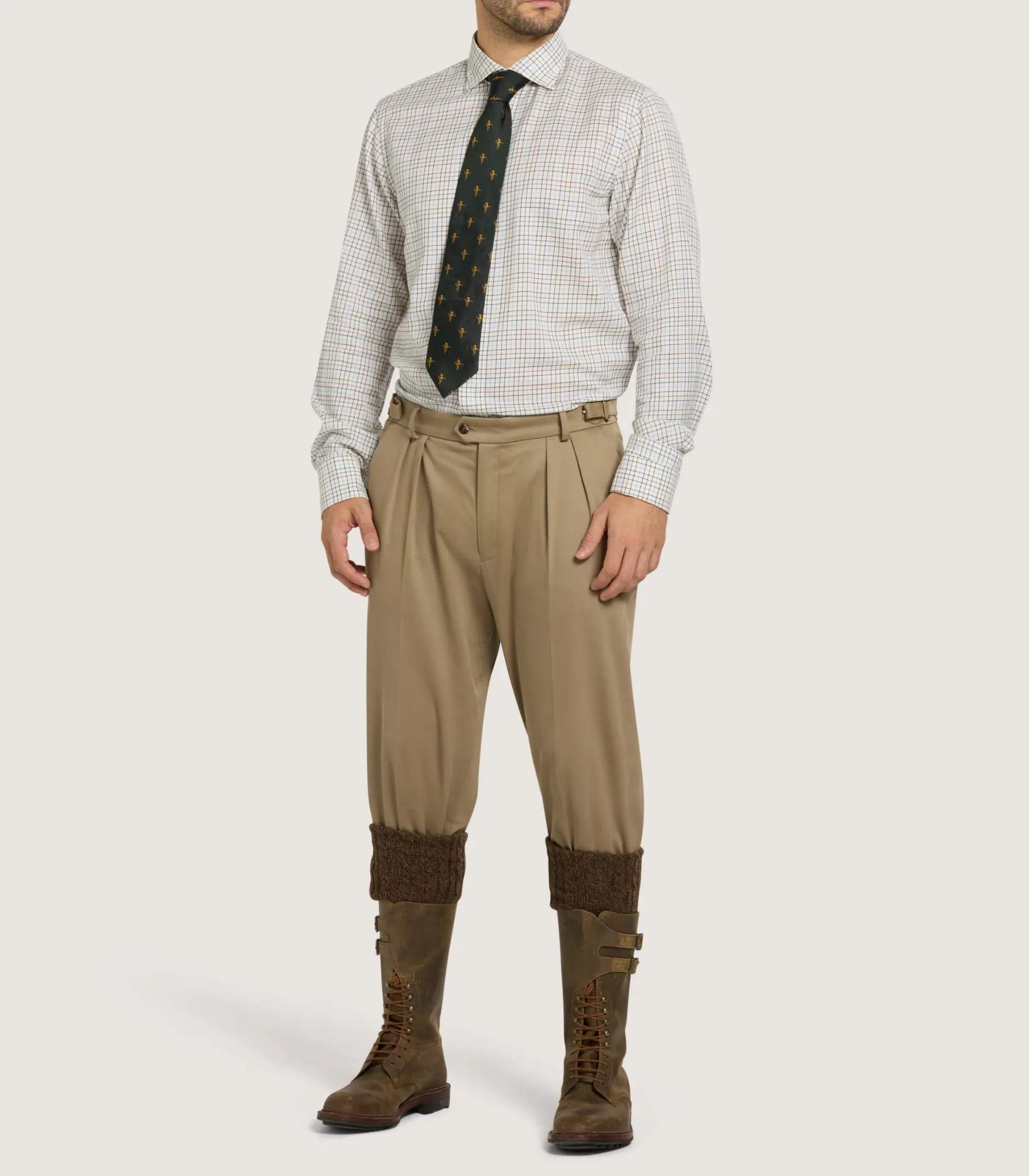 Men's Summer Sporting Half Tattersall Double Cuff Shirt