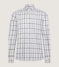 Men's Summer Sporting Windowpane Pocket Shirt In Blue