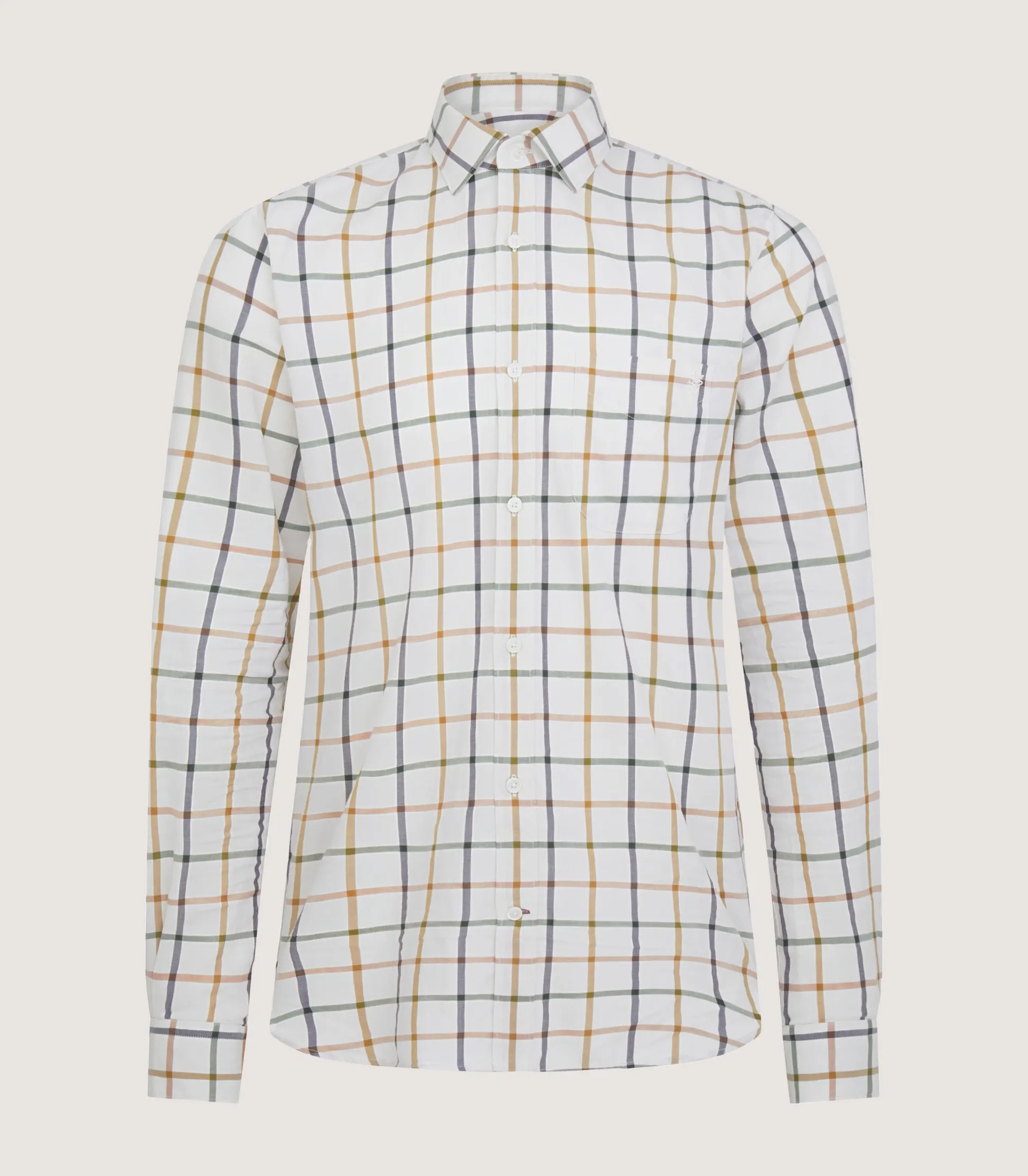 Men's Summer Sporting Windowpane Pocket Shirt In Green
