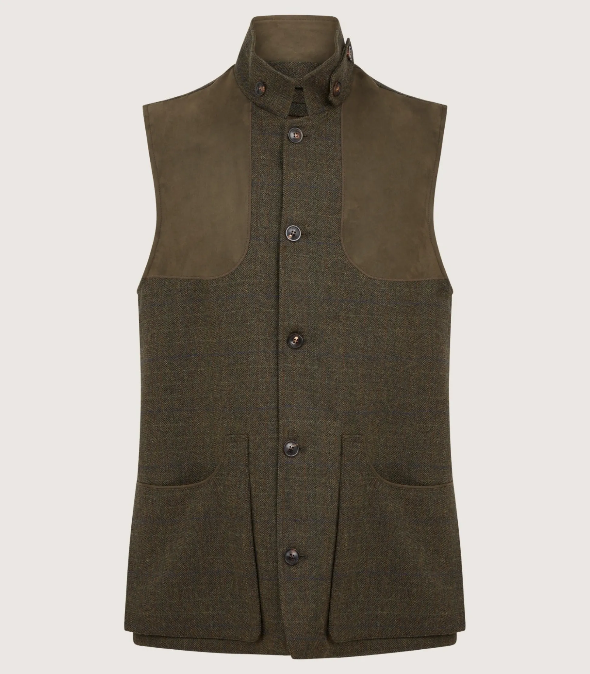 Men's Technical Tweed High Collar Sporting Vest In Strathbeg