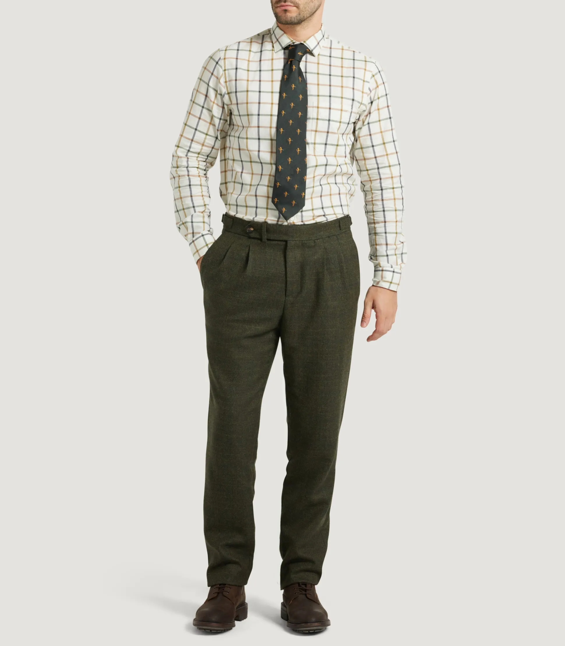 Men's Technical Tweed Two Pleat Sporting Trousers In Strathbeg